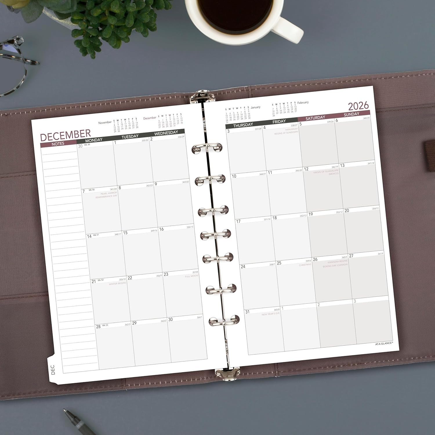 2026 Planner Refill, Weekly, 5-1/2″ X 8-1/2″, Desk Size 4, Loose-Leaf (061-285Y-