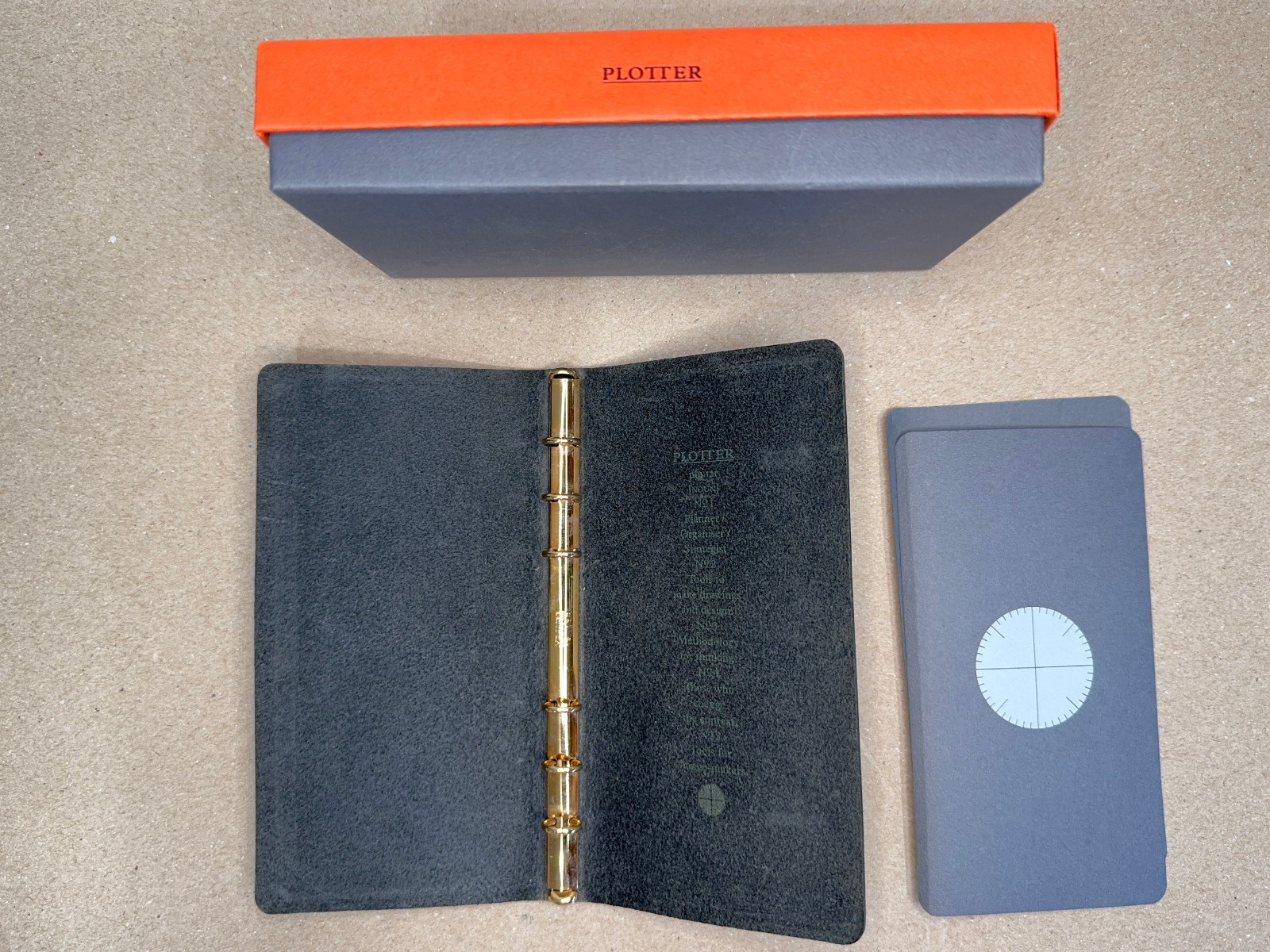 PLOTTER Narrow Size Leather Notebook with Paper & Accessories extras!