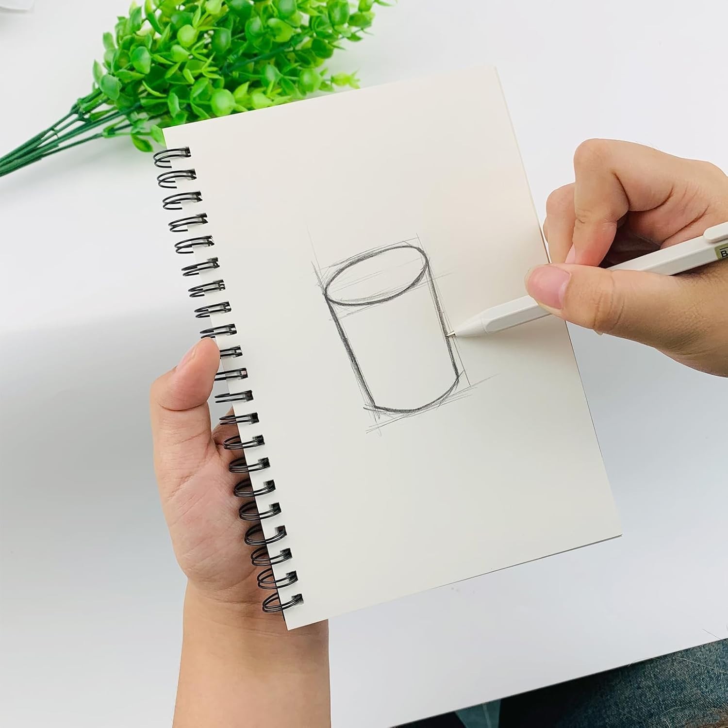 Blank Spiral Notebook, 1-Pack, Soft Cover, Sketch book, 100 Pages / 50 Sheets