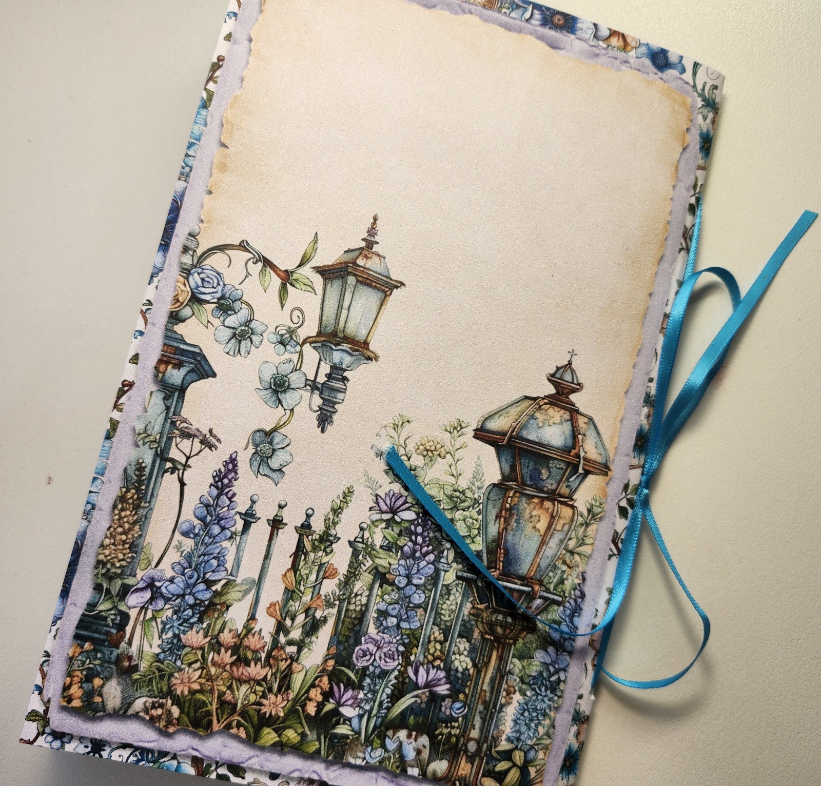 Junk Journal Blank Booklet “SPRING WITCH” HANDMADE 8.5″x5.5″ LG 40pgs