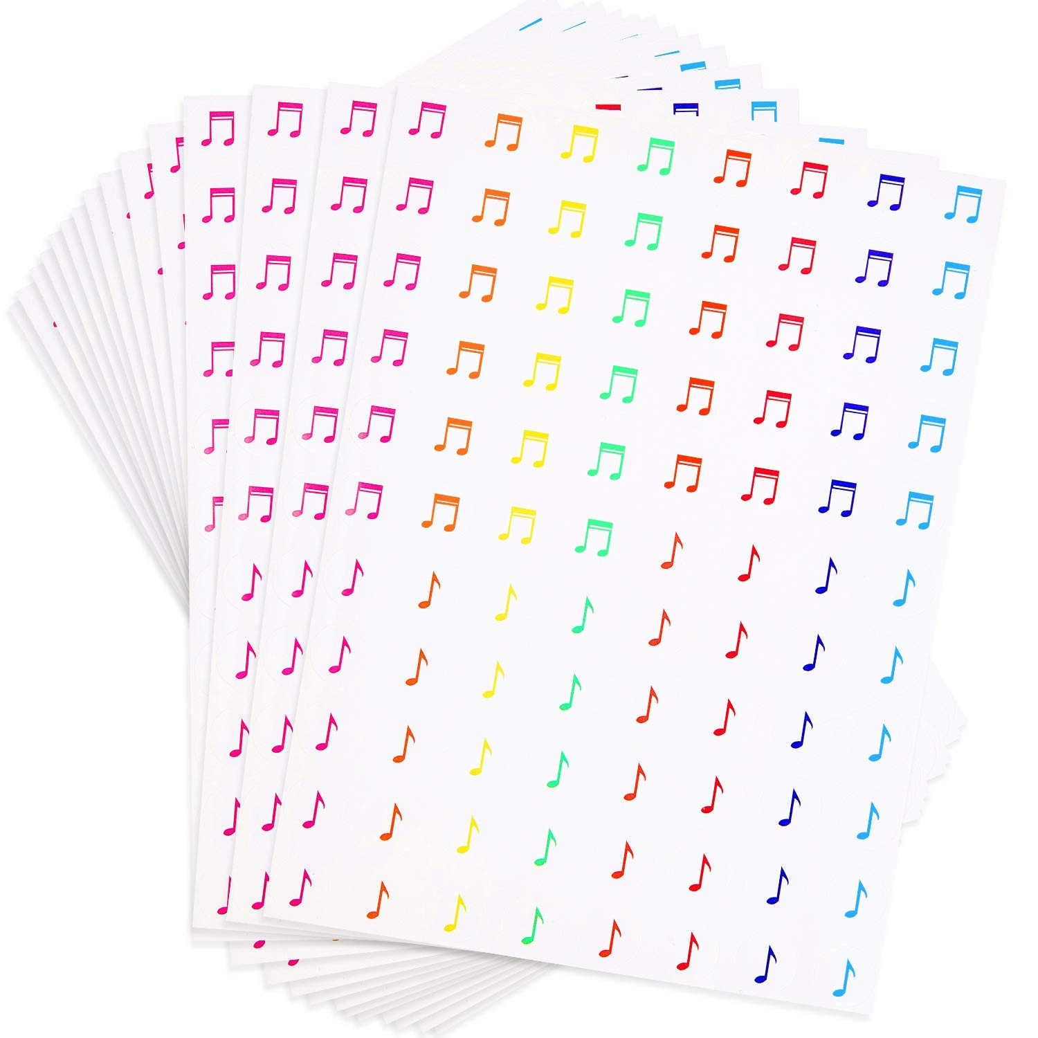 Outus 1760 Pieces Music Notes Stickers Colorful 20 Sheets Small,