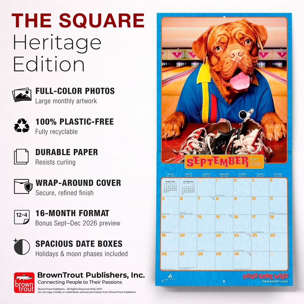 Avanti Dogs Gone Wild OFFICIAL | 2027 12×24″ (Hanging) Square Wall Calendar