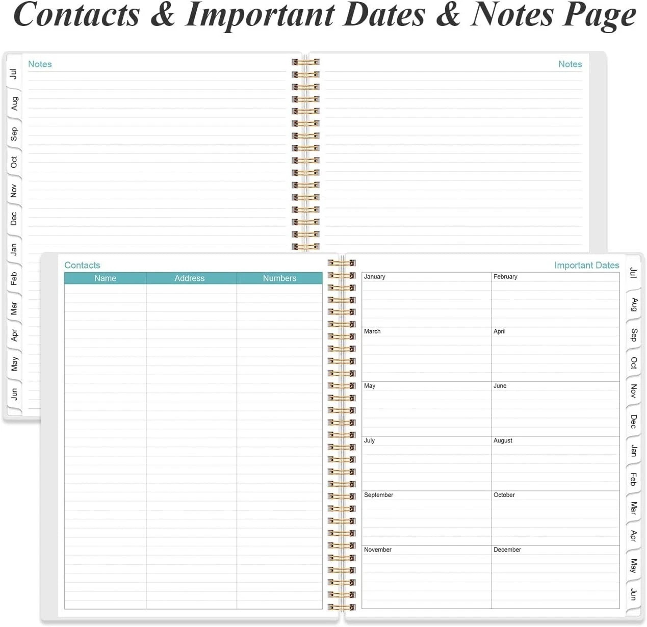2026-2027 Daily Monthly Planner – Blue Leaf Design