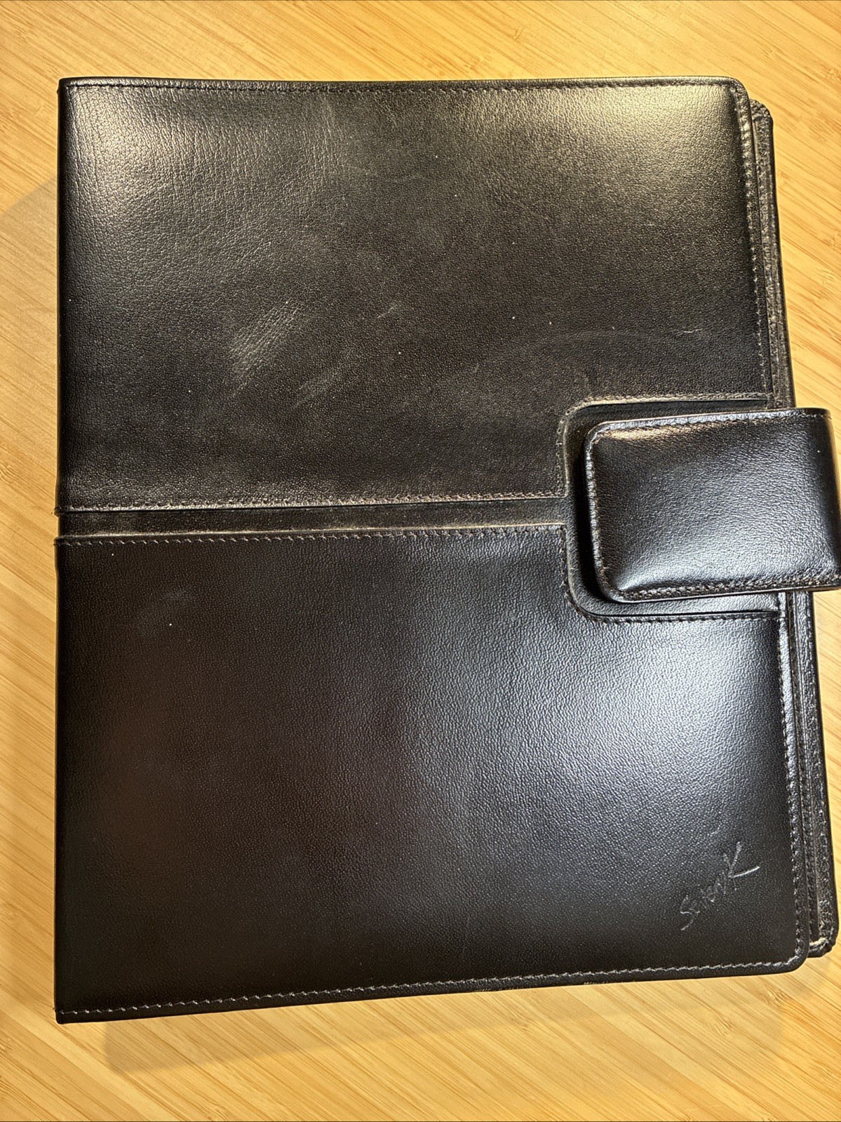 SevenKLeather Black Leather Folio Luxurious Leather Smells So Good! 12.5×10 in