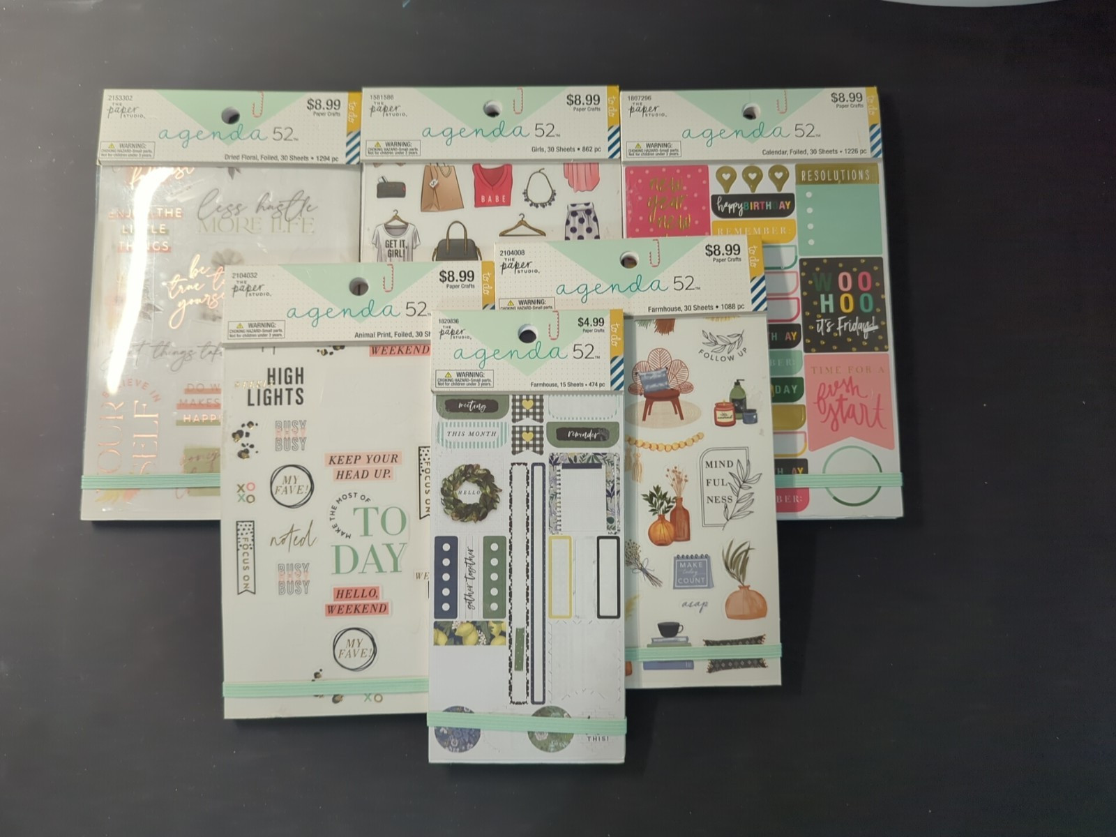 Agenda 52 Planner Sticker Books, Lot Of 6, Slightly Used