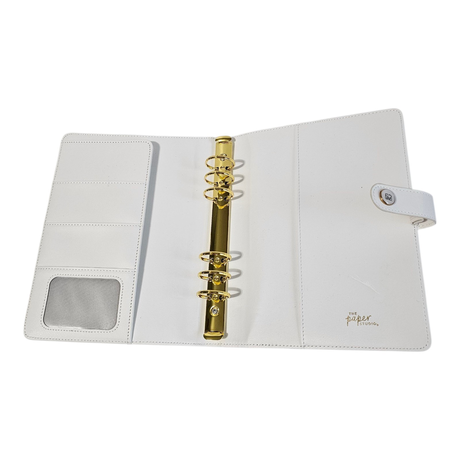 Agenda 52 The Paper Studio Binder 6 Ring Card Holders White DREAMS INTO PLANS