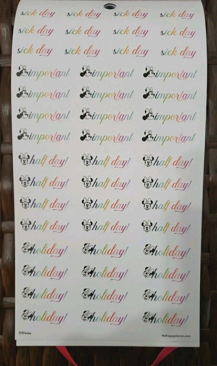 Happy Planner Disney All Smiles Minnie Mouse Teacher VALUE PACK STICKERS 767 Pcs