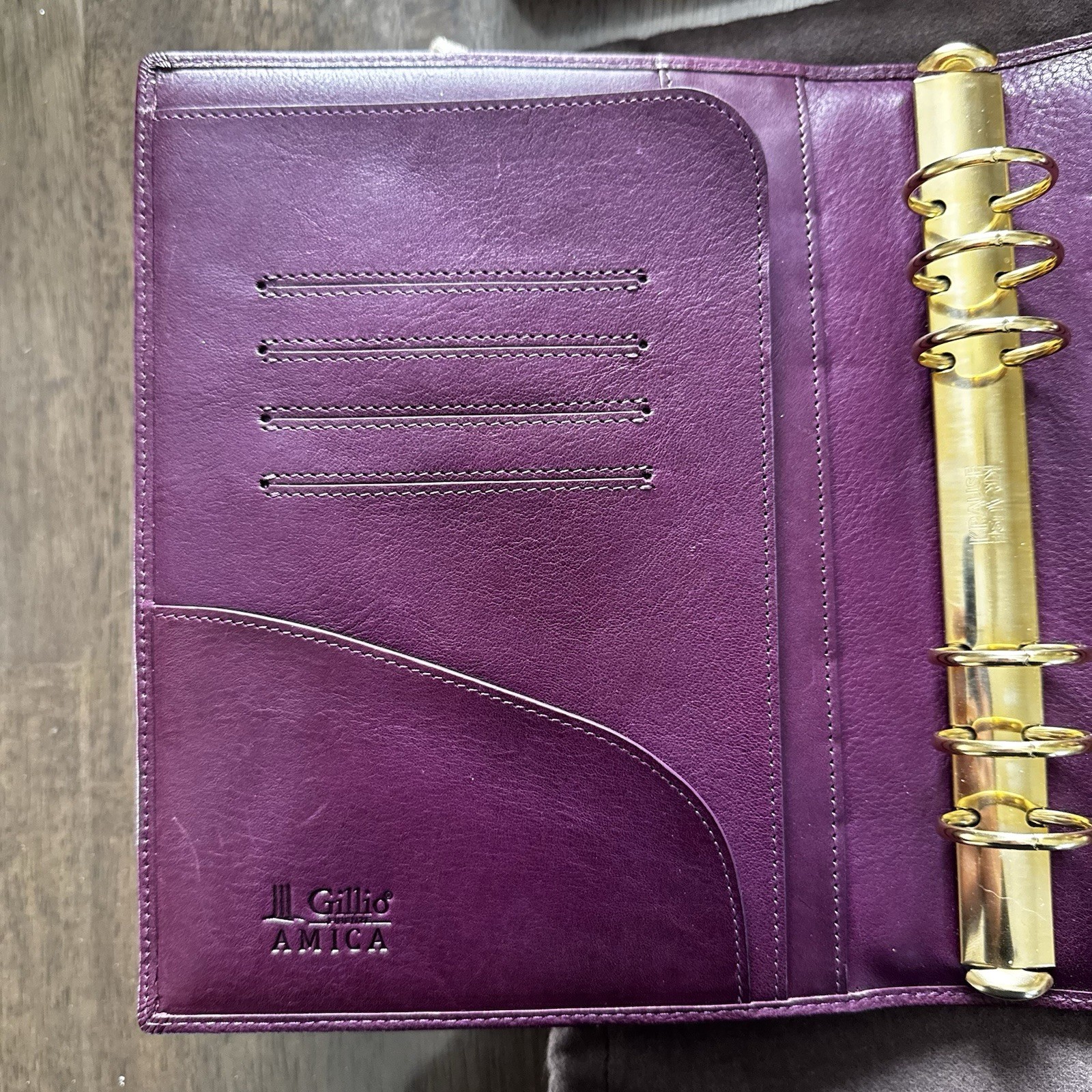 Gillio A5 Amica -Purple Leather Organizer 30MM Large