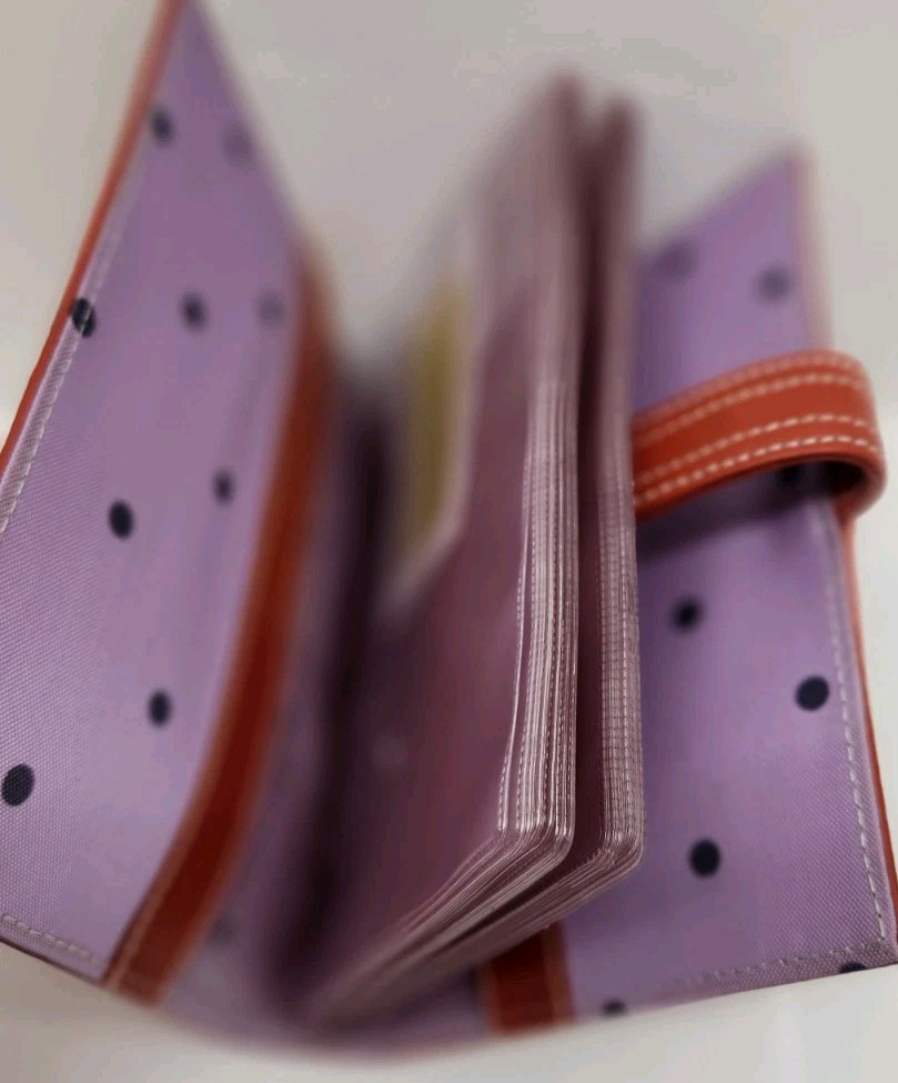 Clutch FRANKLIN COVEY Orange LEATHER Photo Album *Matches Planner/Binder*Purple