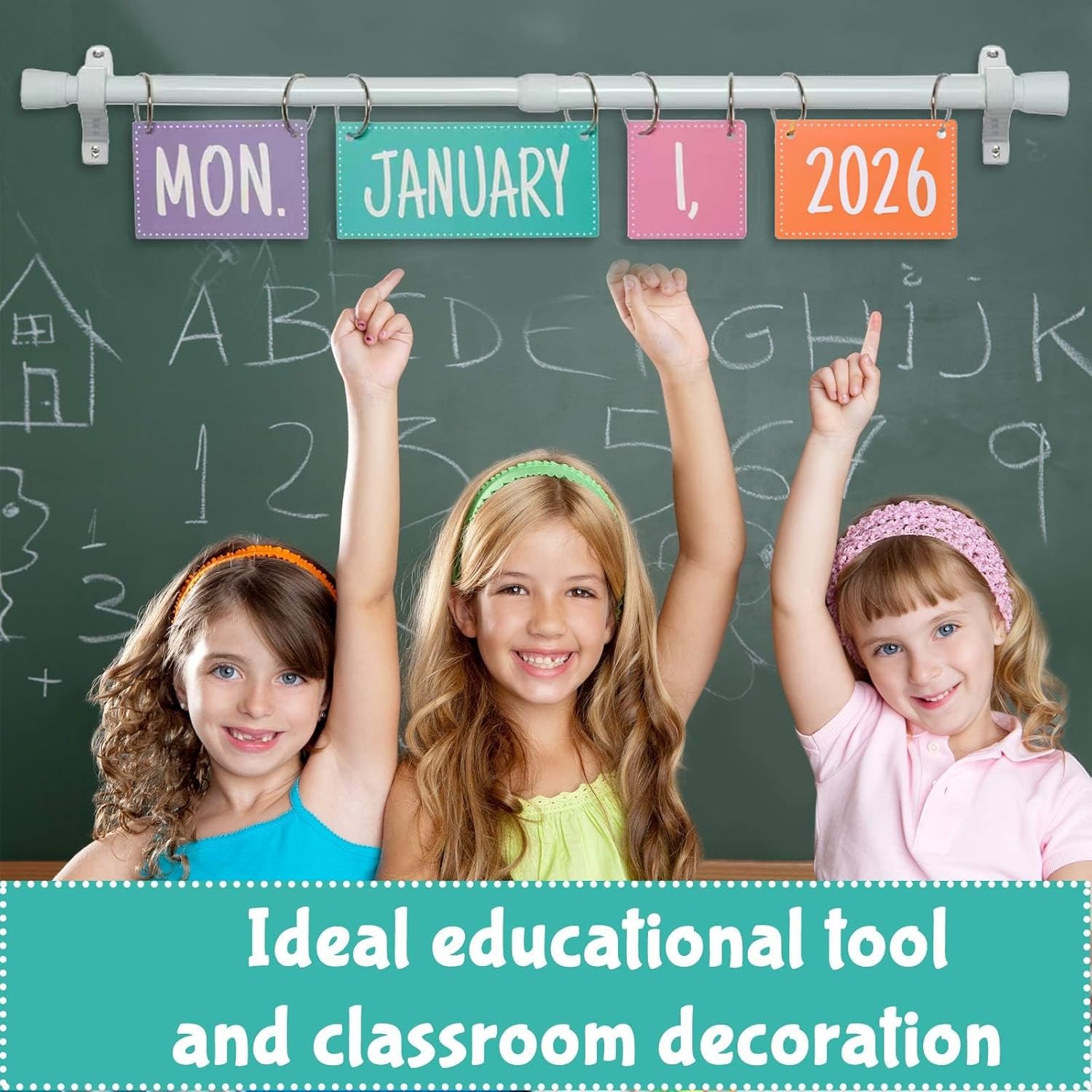 Rainbow Flip Calendar Holder Colorful Set Classroom Decoration 54 Data Cards