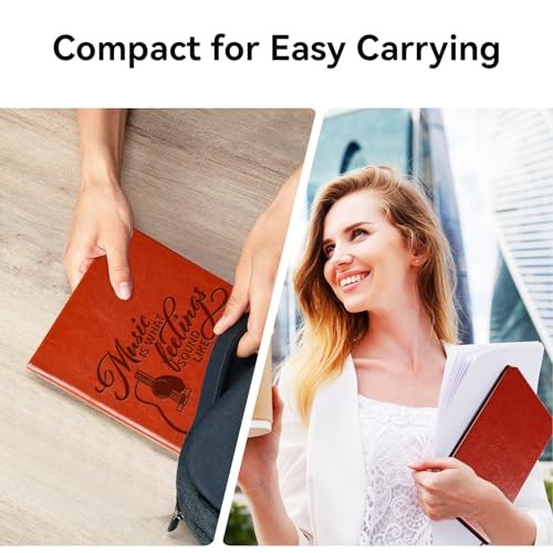 LBWCER Music is What Feelings Sound Like Leather Journal Notebook