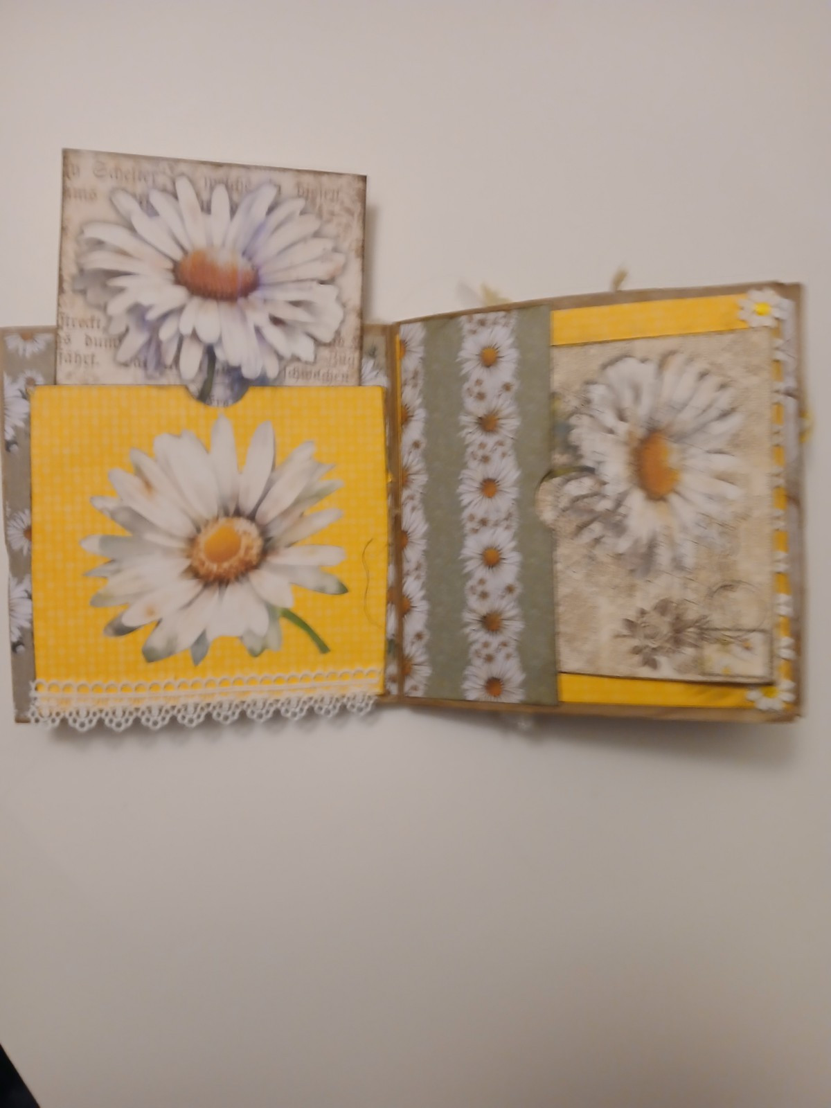 Handmade Daisy Summer Unique Paper Lunch Bag Junk Journal Ooak