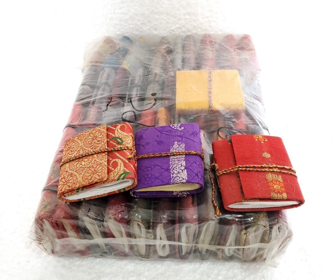 3×3 inch Sari Miniature Diary Handmade Paper Journal Lot Of 100 Pcs Mix Pattern