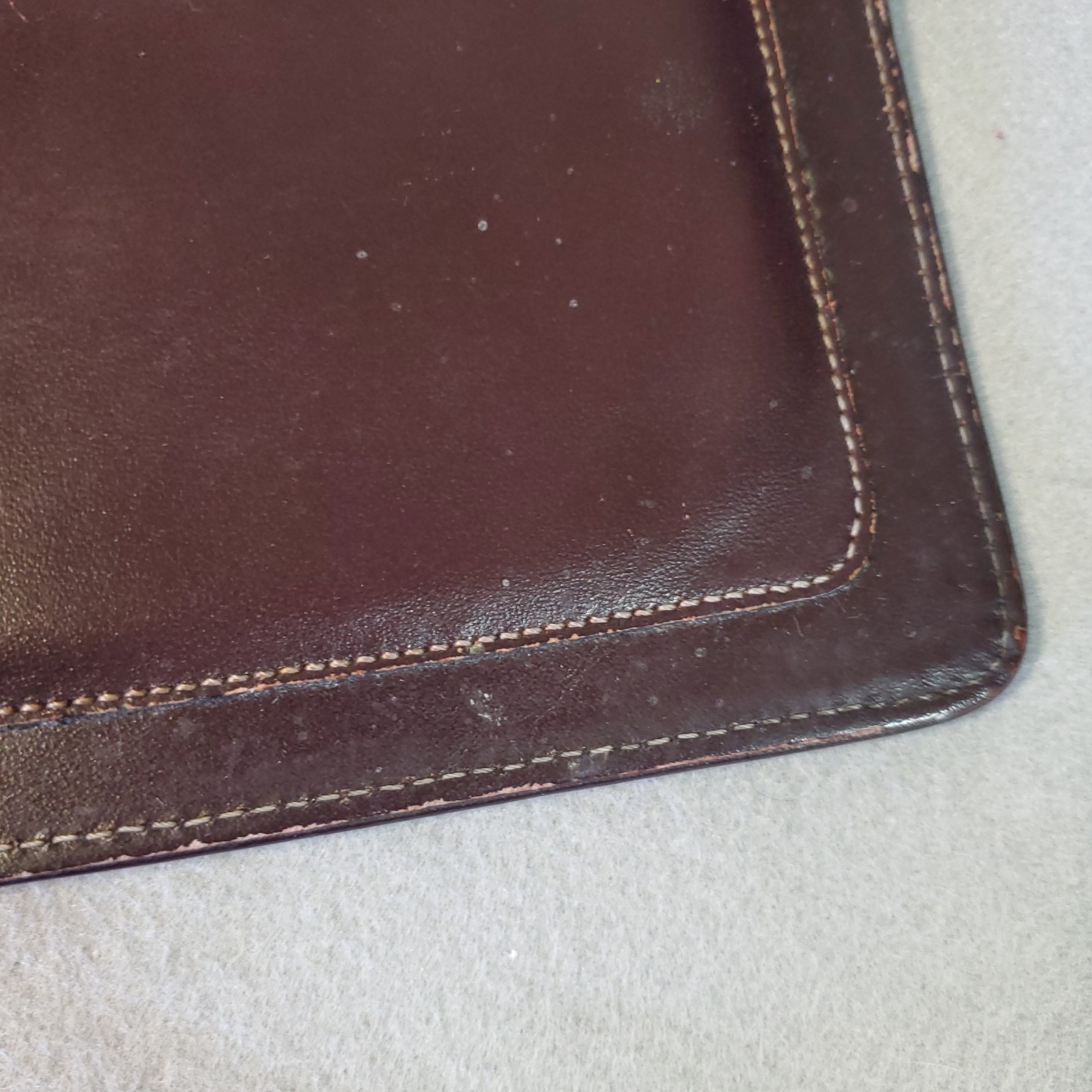 Franklin Full Grain Leather Day Timer Planner 7 Ring Red Brown Binder Vtg *READ*