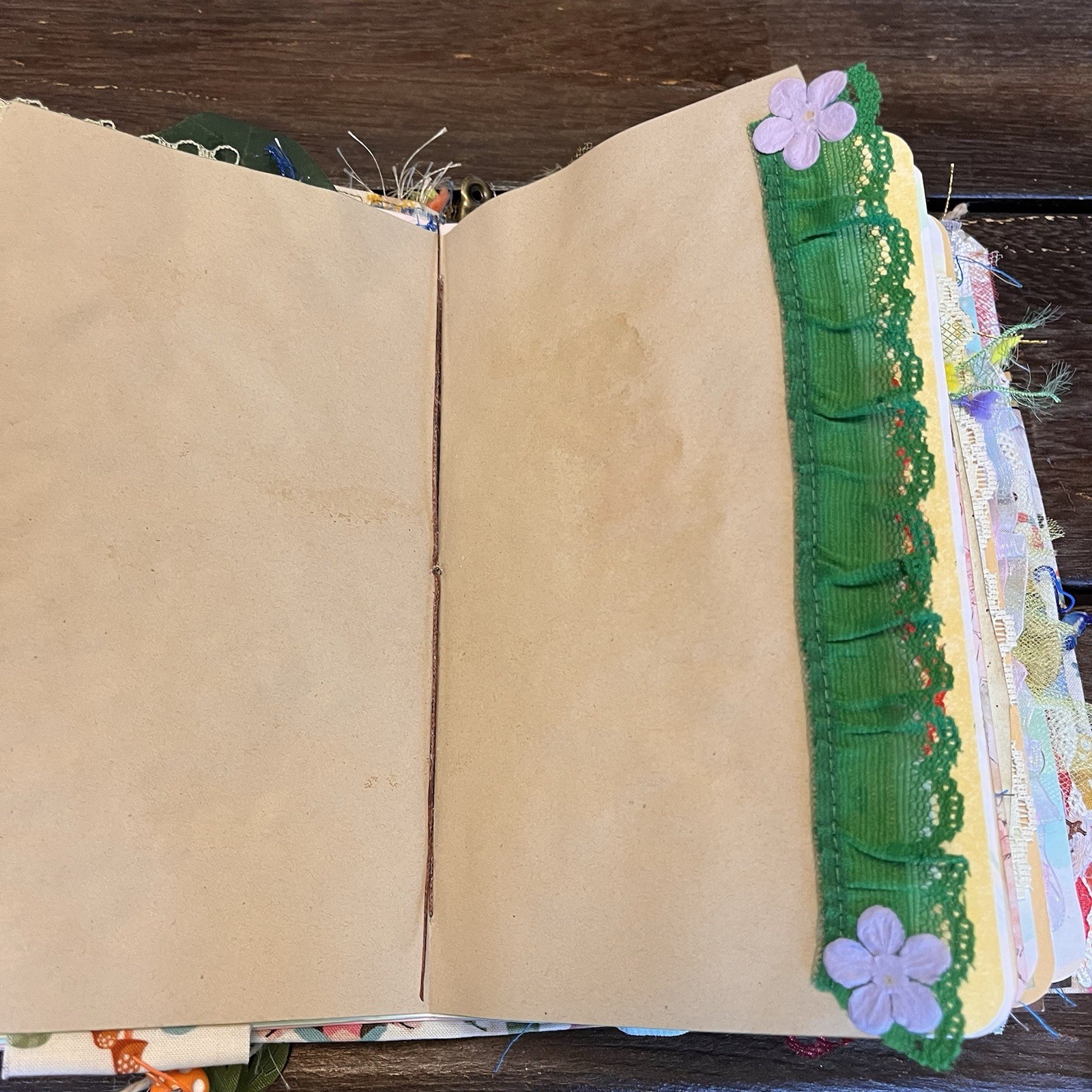 Gnome Sunflower Themed Junk Journal Woodland Nature Softcover 3 Signatures