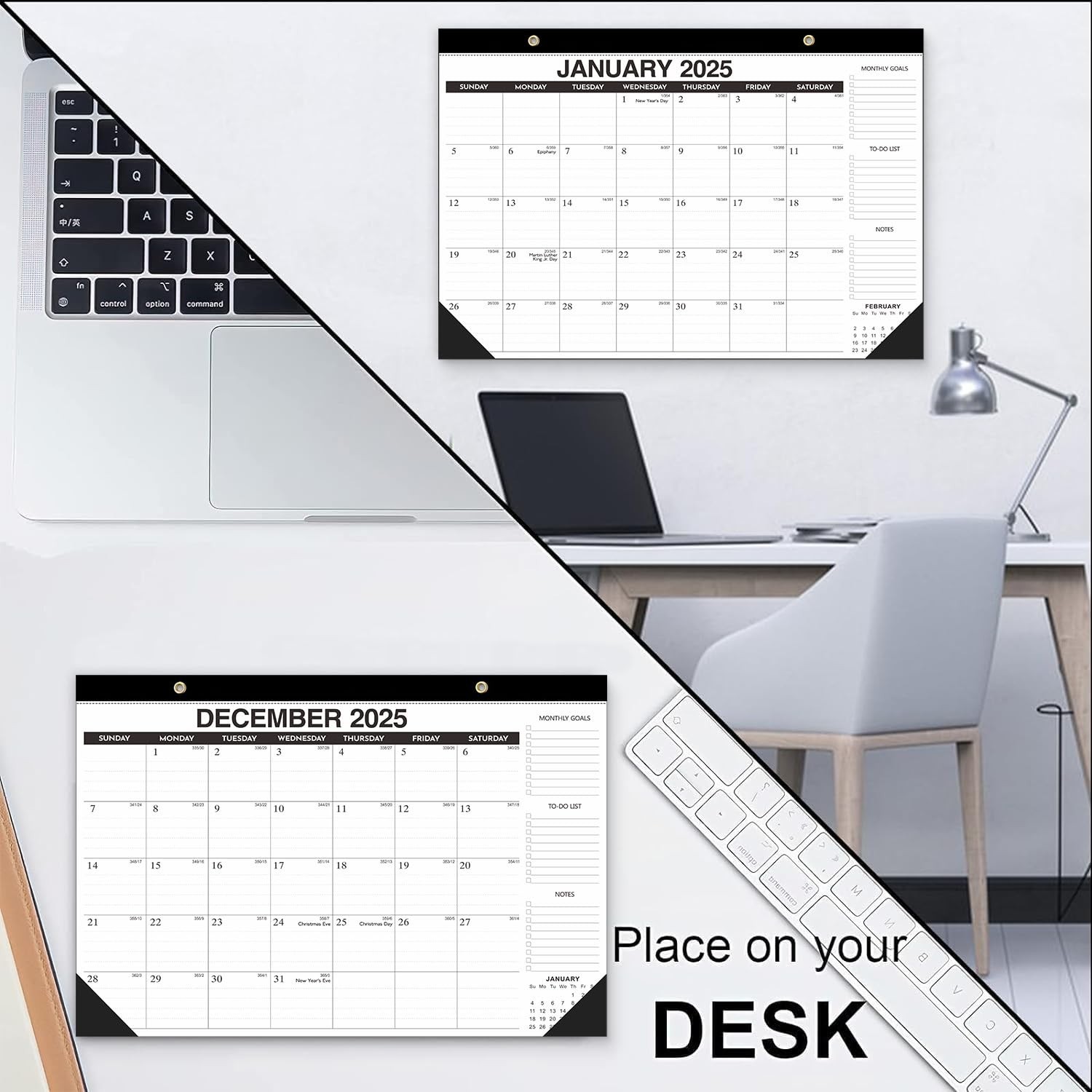 Desk Calendar 2026-18-Month (Jan 2026-Jun 2027) 17×12 Inches, 2 Stickers Incl…
