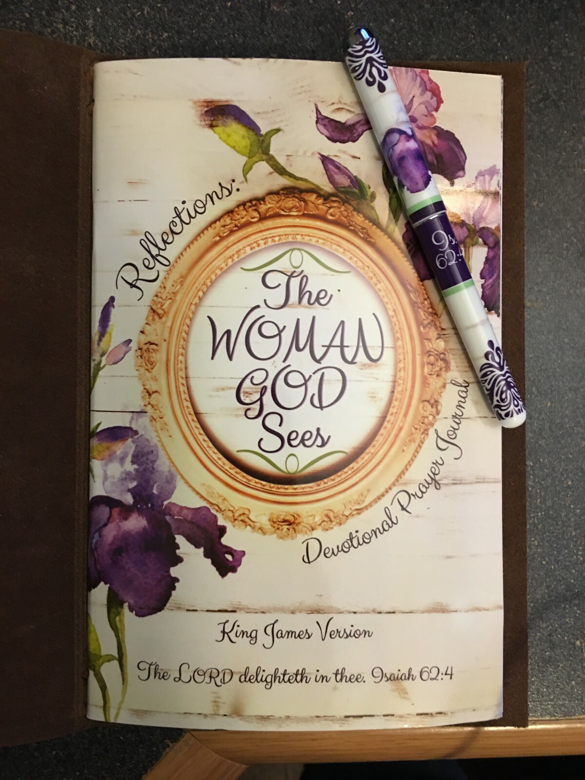 Genuine handmade Leather Prayer Journal w/ pen – the Woman God Sees, KJV or ESV