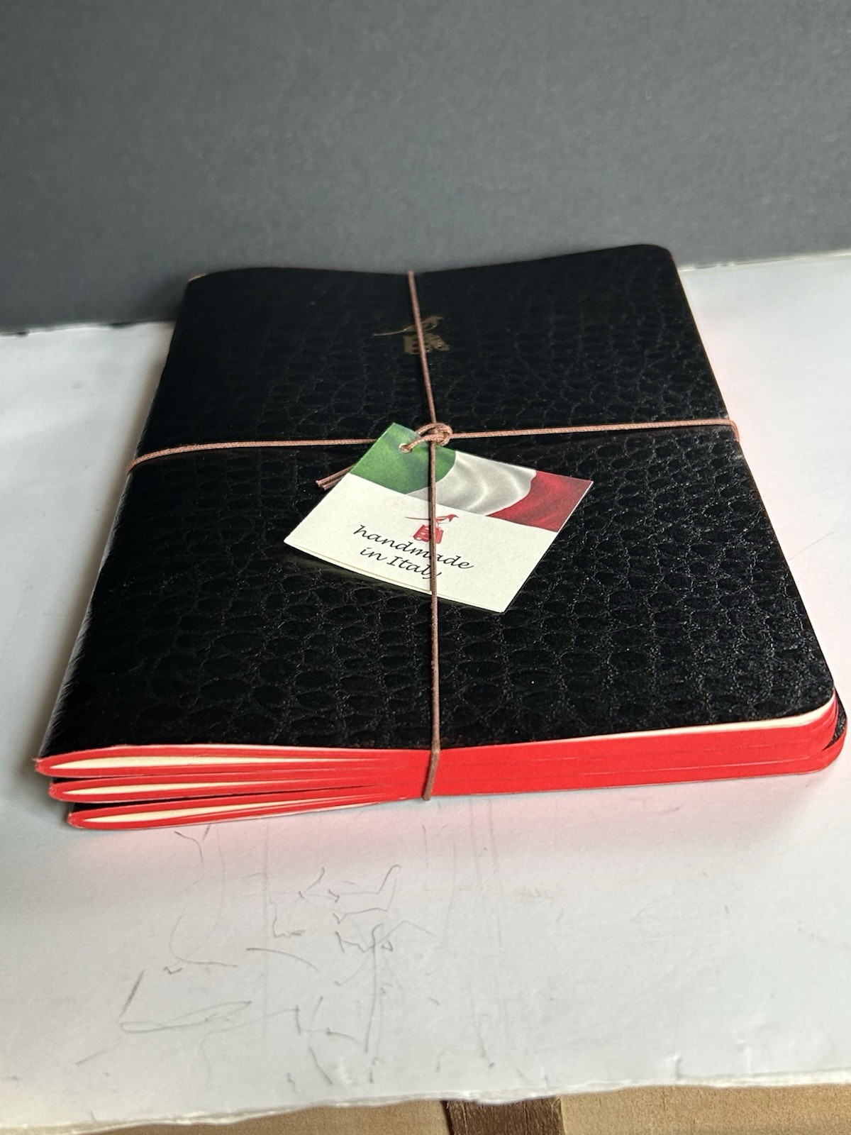 Journaling Bieffe Journal/Notebook Made in ITALY 3 Black Faux Leather Lined