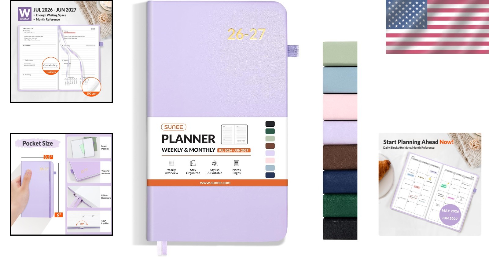 2026-2027 Pocket Weekly Planner for Purse 3.5″ x 6″ – 12 July 2026 – June 20…