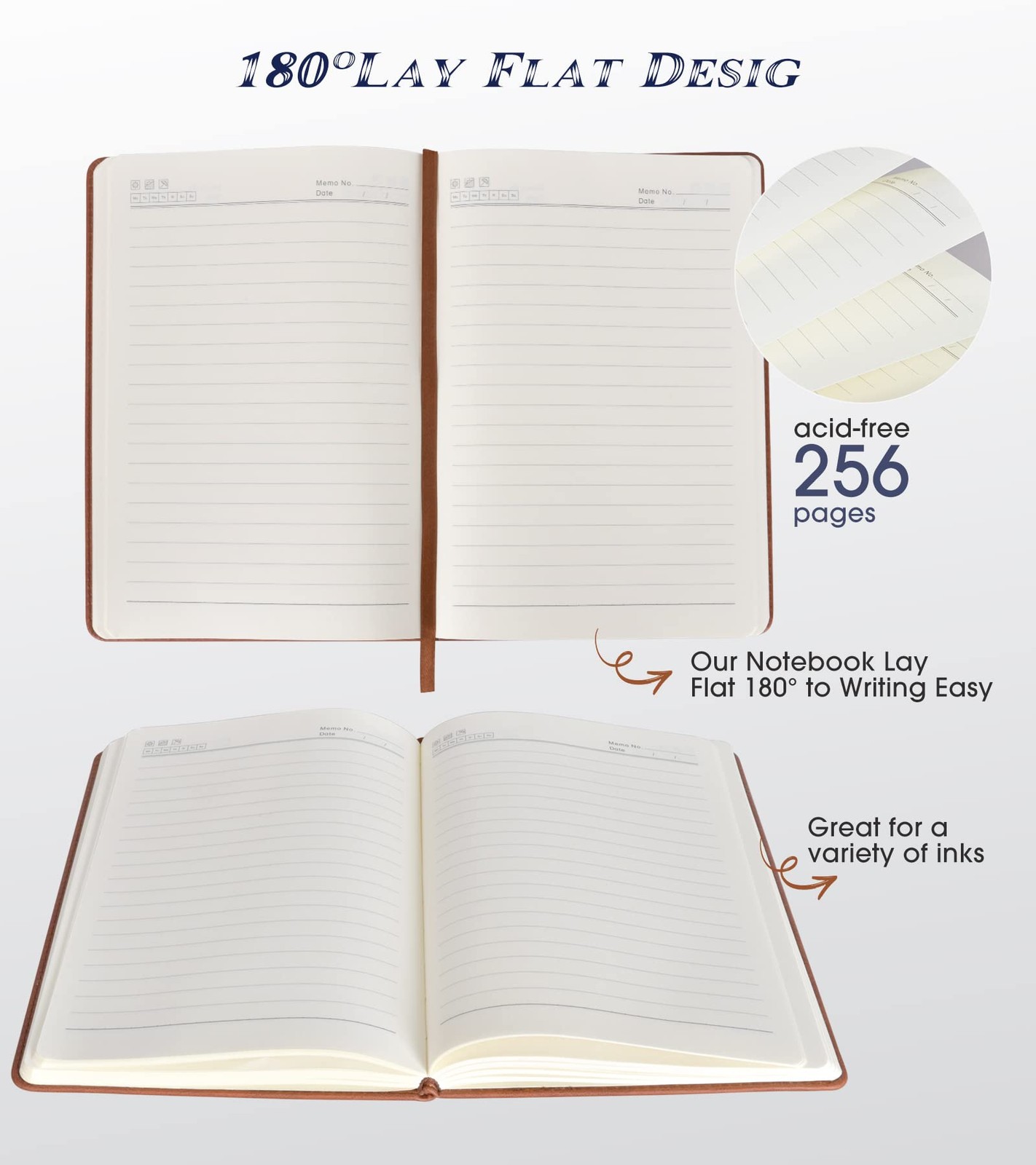 Lined Journal Notebook for Women Men,256 Pages A5 Hardcover Leather Journals for