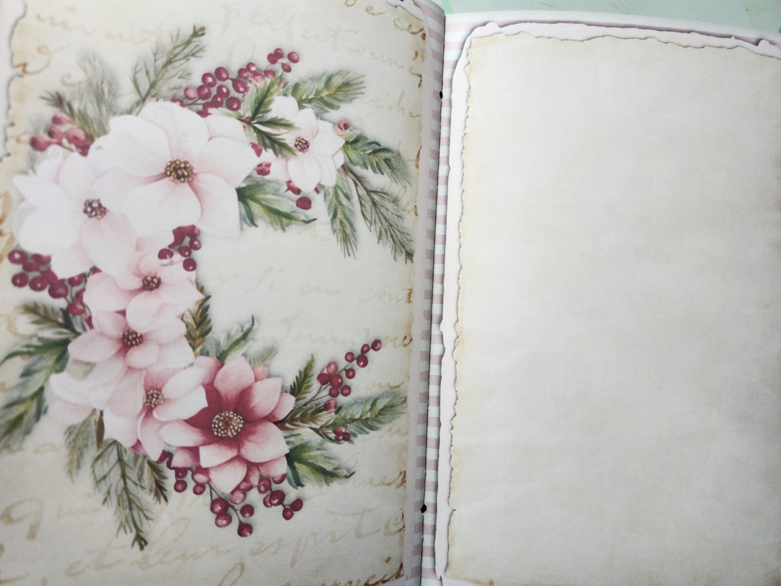 Junk Journal Booklet “PINK CHRISTMAS” Christmas Pink Holiday LG 9X6 40pgs