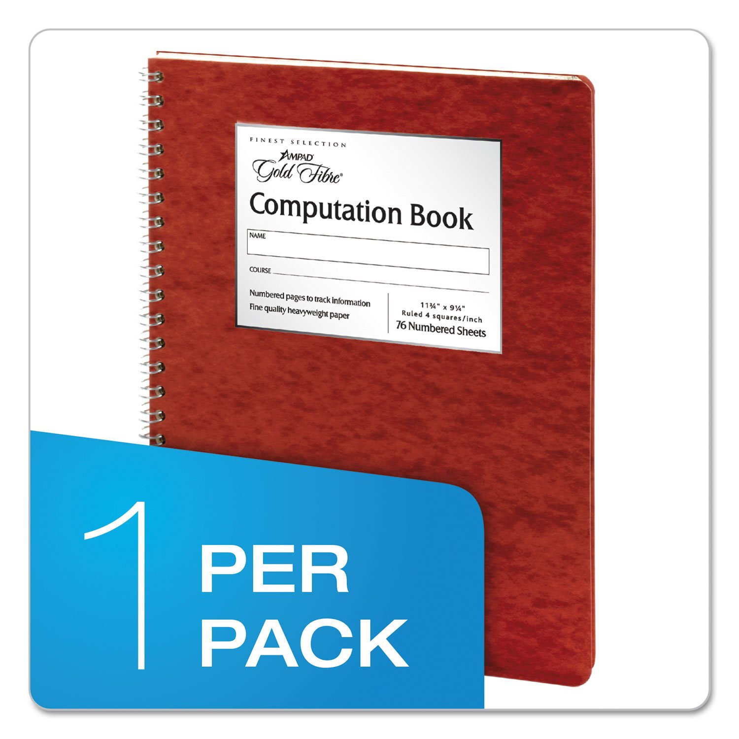 Quad Ruled Blank Book 11.34 x 9.14 Heavyweight 20lb Paper Twin Wire Binding