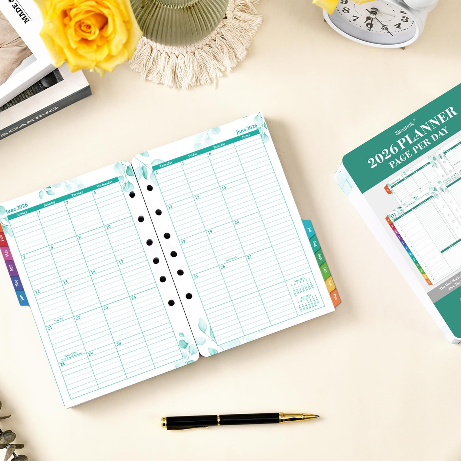 2026 Planner Refills Jan-Dec Daily/Weekly Monthly Pages 5.5″x8.5″ Loose-Leaf