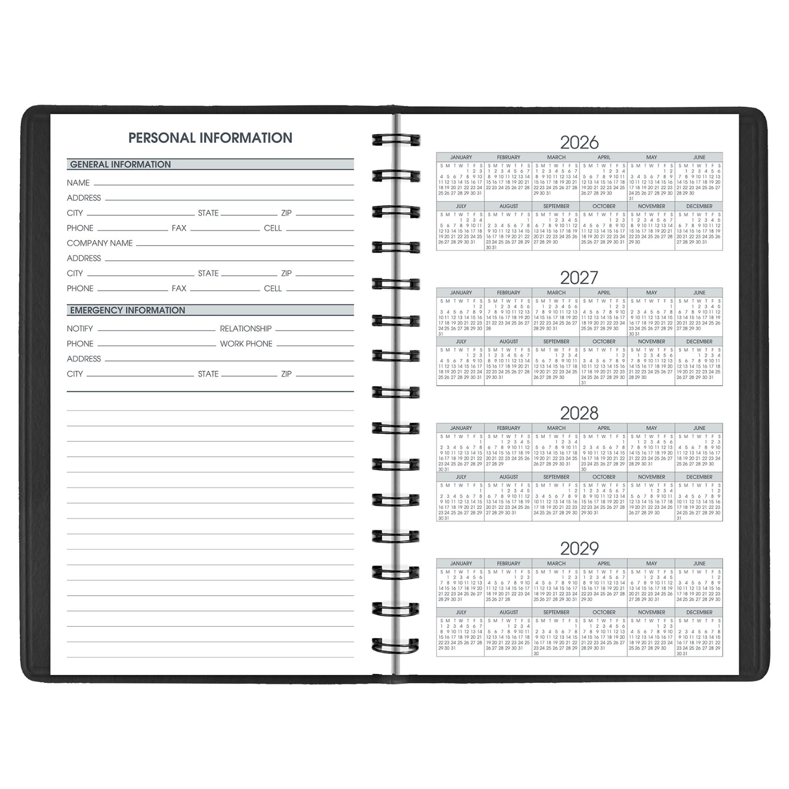 2026 At-A-Glance 70-203-05 24-Hour Daily Appointment Book, 5 x 8″