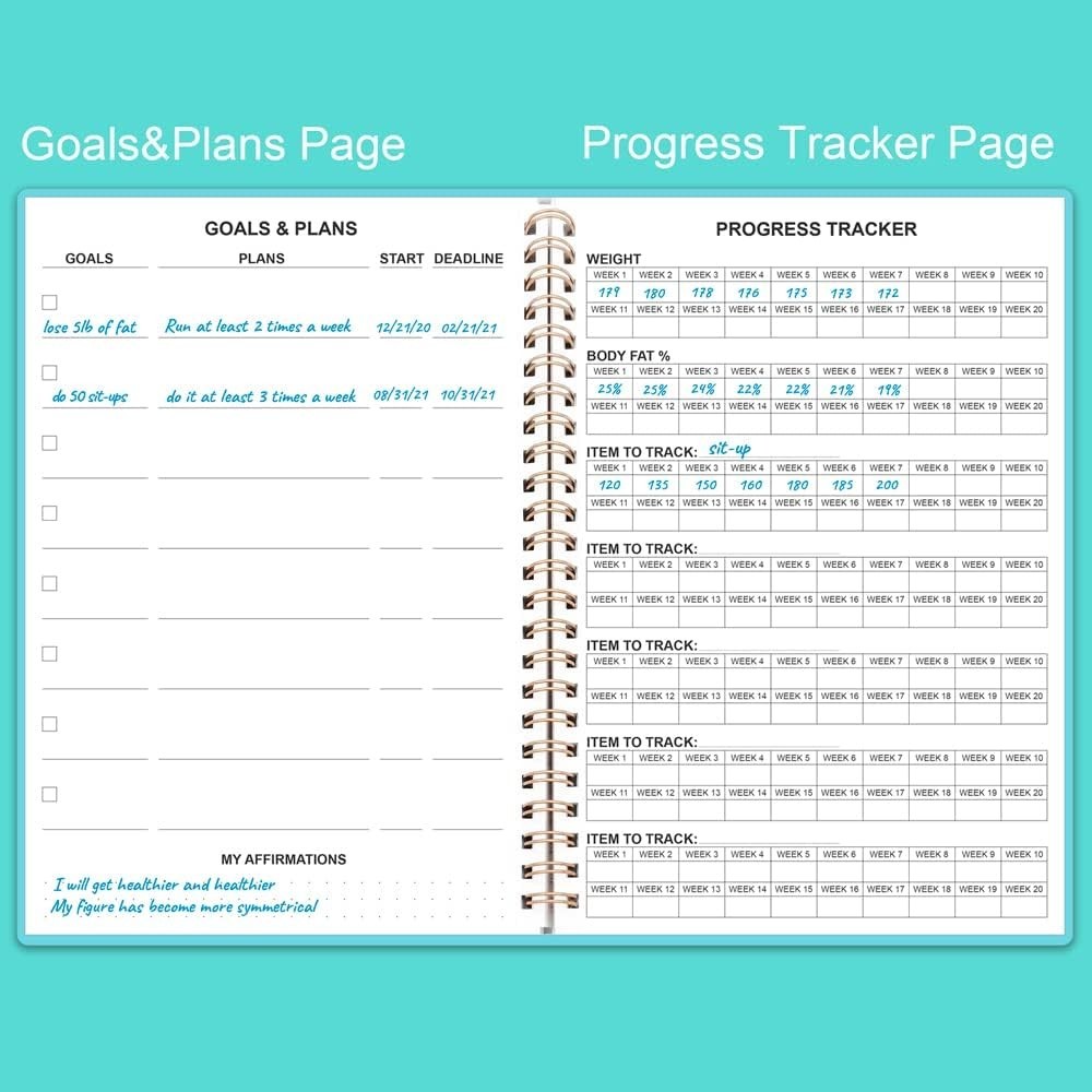 Portable A5 Fitness Journal – 136 Pages for Effective Weight Loss & Gym Tracking