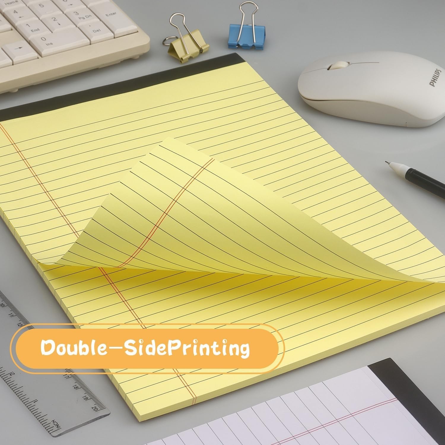 Versatile 8.5×11 Yellow Lined Notepad – 50 Smooth Sheets for Efficient Writing