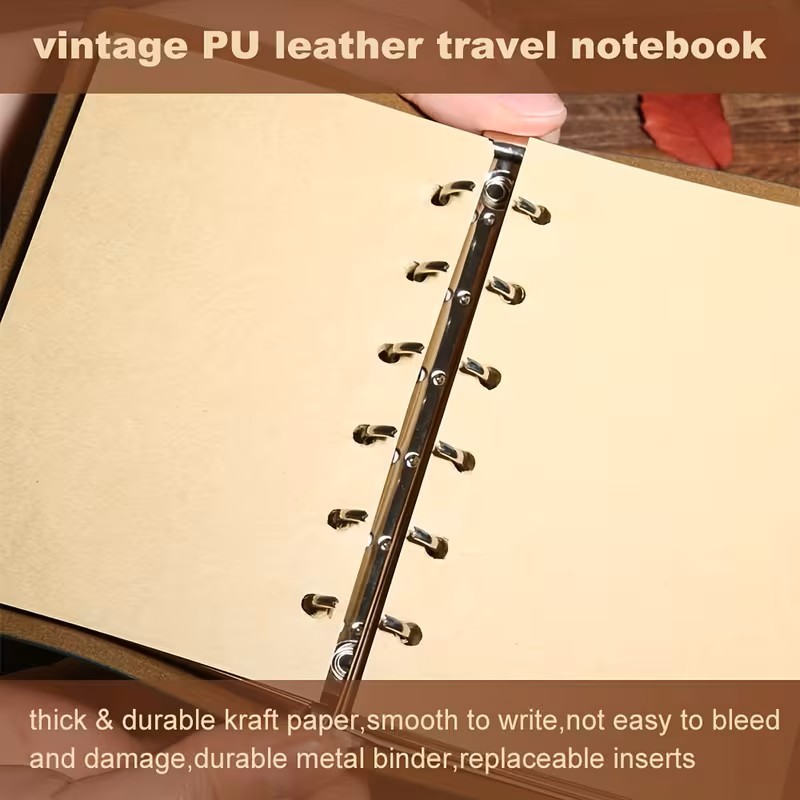 Vintage Leather Journal Refillable Notebook Nautical Compass Anchor Gift Travel