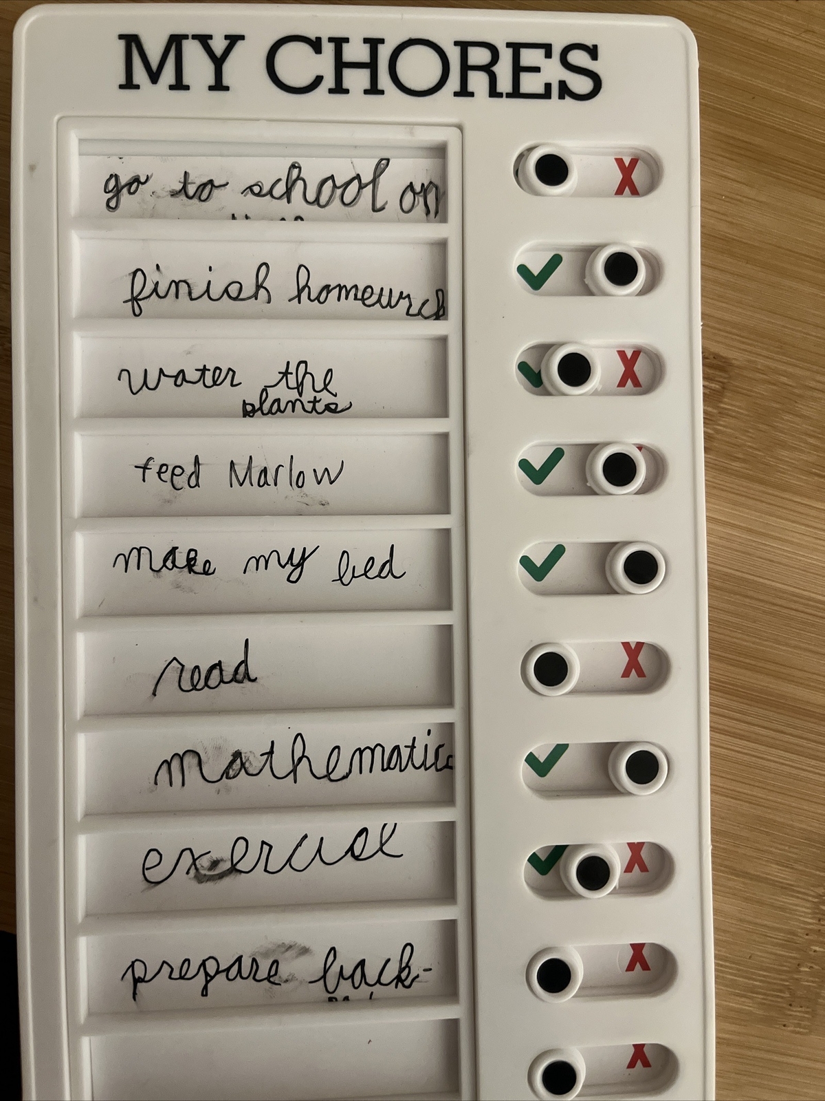 MY Chores Memo Board Plastic Daily To Do List Portable + 10 Free Cards