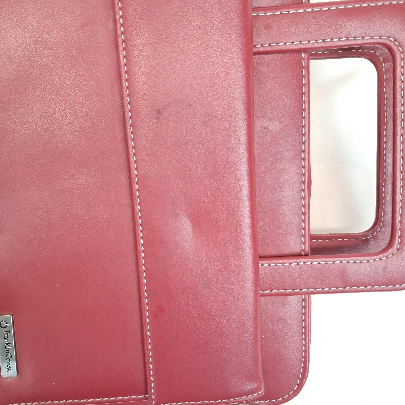 FRANKLIN COVEY Red 7 Ring Planner Binder With Handles Full Zip Read
