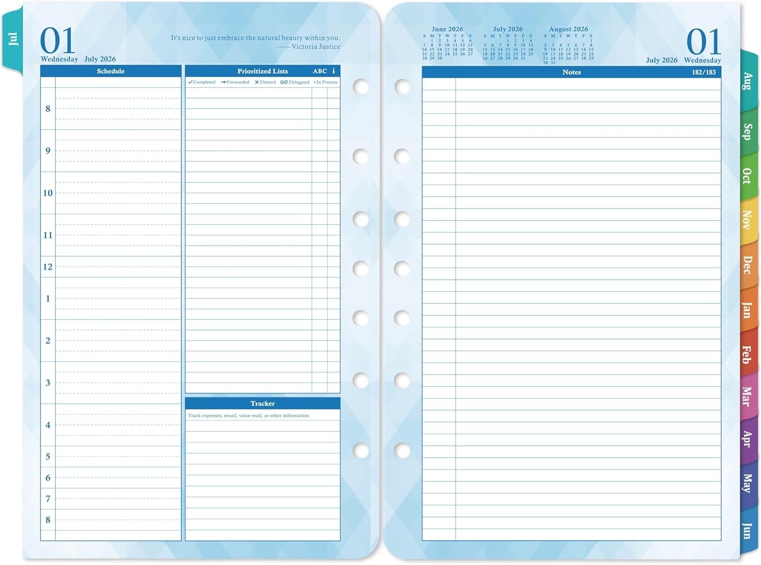2026-2027 Planner Refills – Jul 2026 – Jun 2027, Two Pages Per Day Daily ＆ Mo…