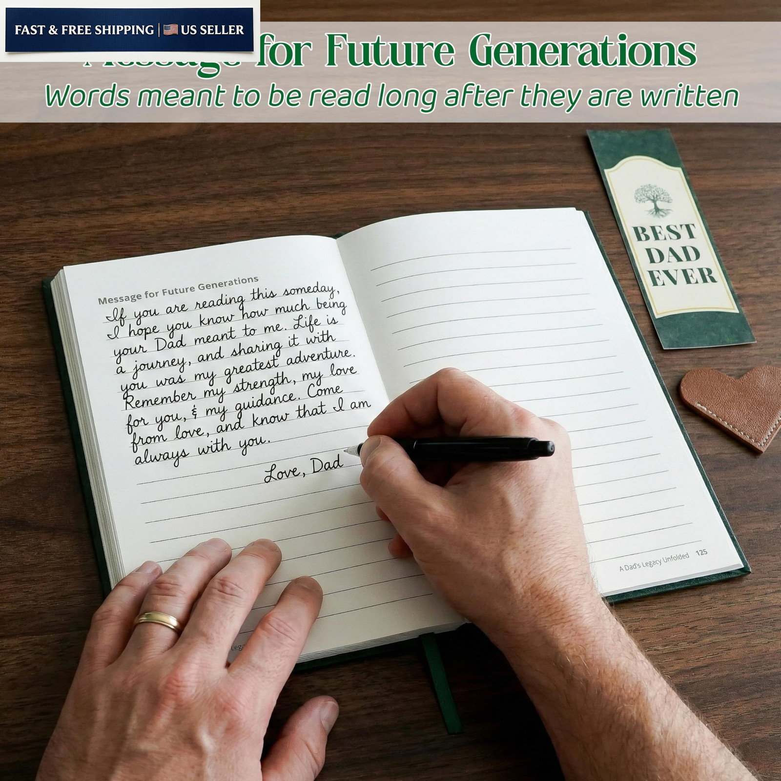 GAUDORA Fathers Day Birthday Dad Gifts from Daughter Son Green Dad’s Legacy