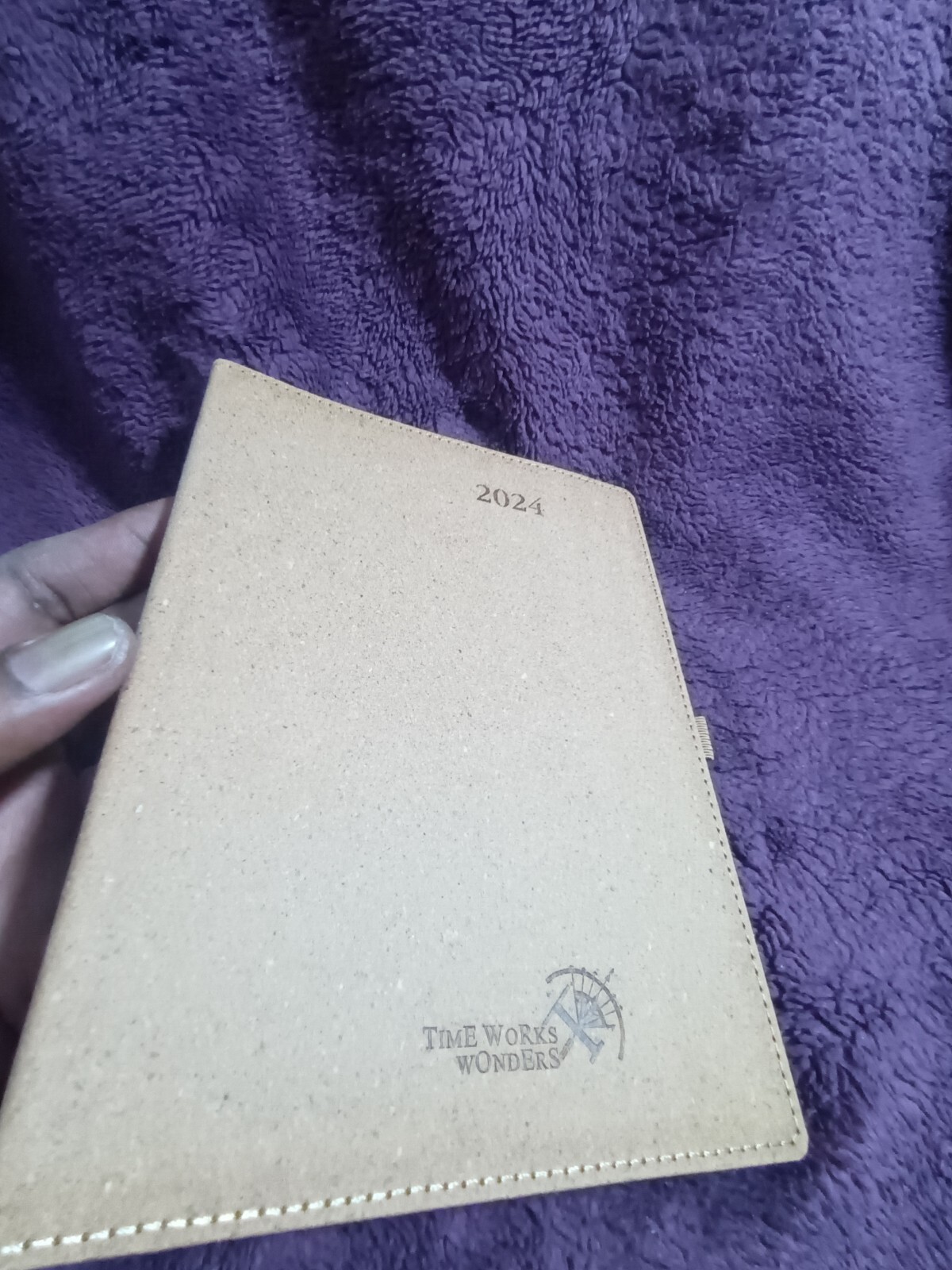 POPRUN TIME WORKS WONDERS WEEKLY NOTEBOOK PLANNER 2024 9×7 Beige Colored