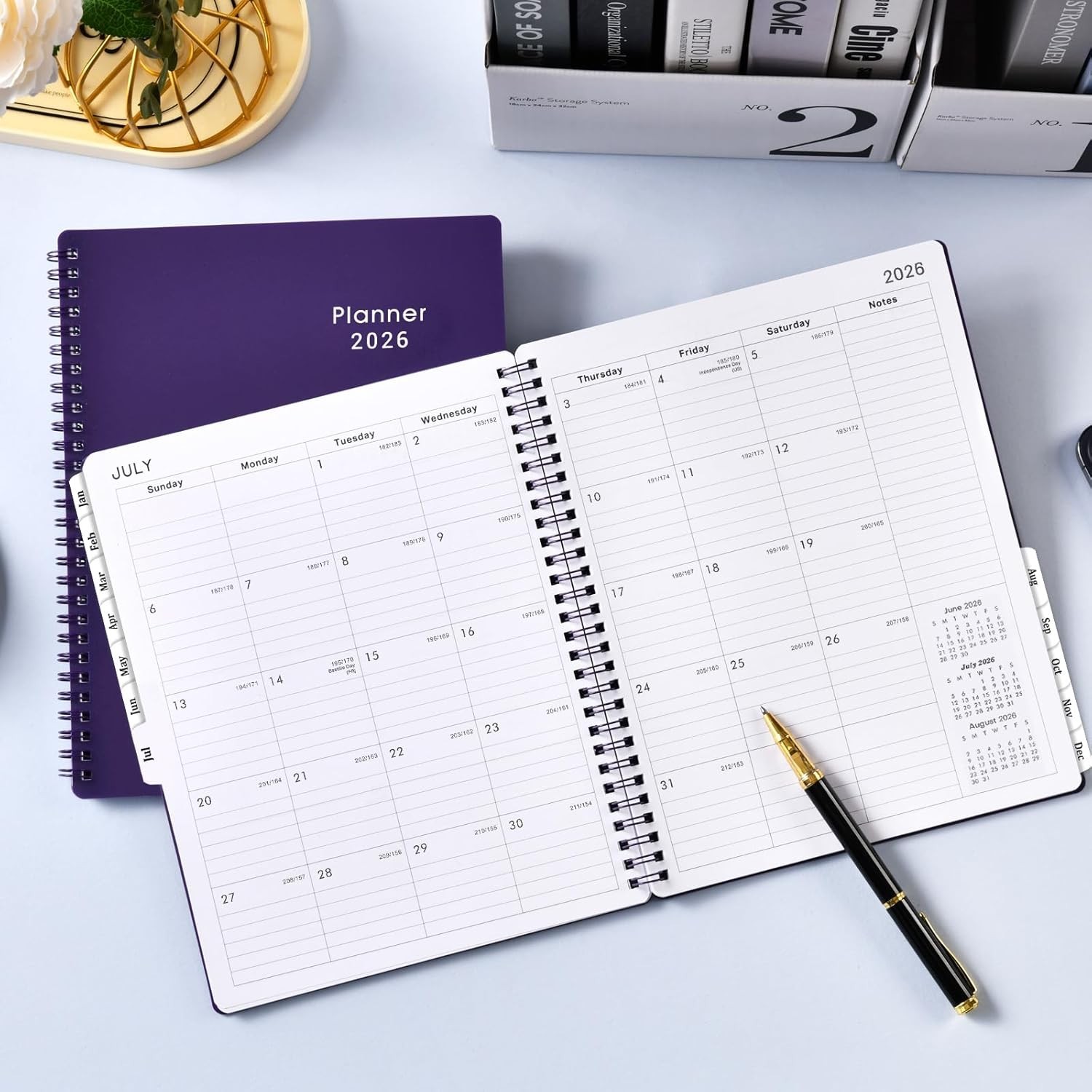 Elegant 2026 Planner – Weekly & Monthly Calendar with Waterproof Cover, 8”x10”