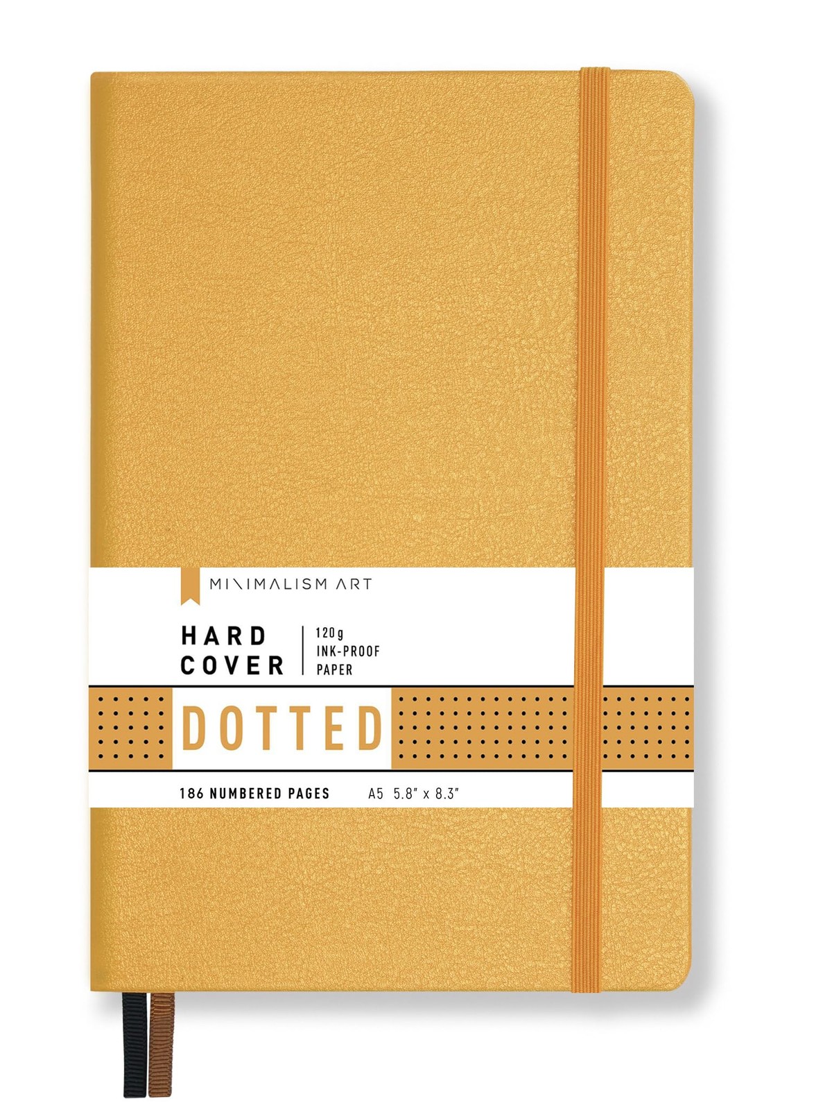 , Premium Hard Cover Notebook Journal, Medium Size, A5 5.8″ x 8.3″, 186 Numbe…
