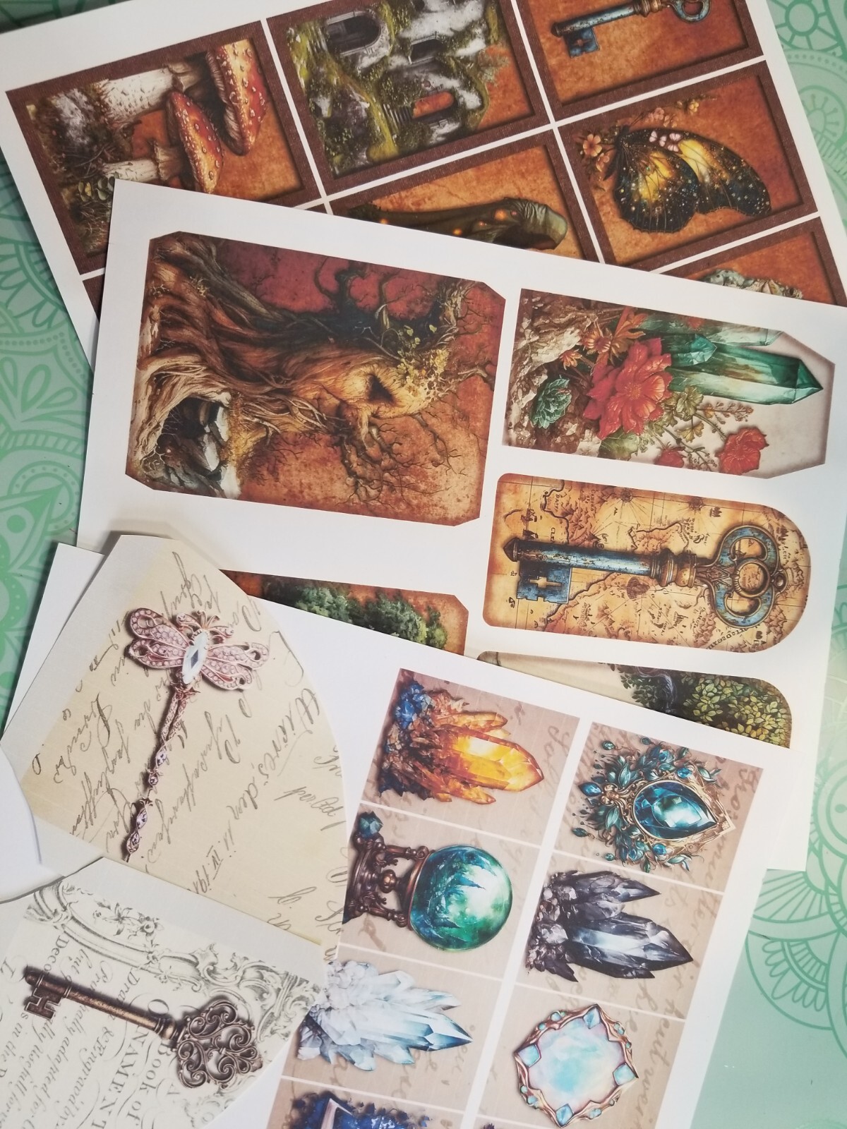 Junk Journal Booklet “MAGICAL NIGHT” Woodland HANDMADE Cards, Pockets + More!