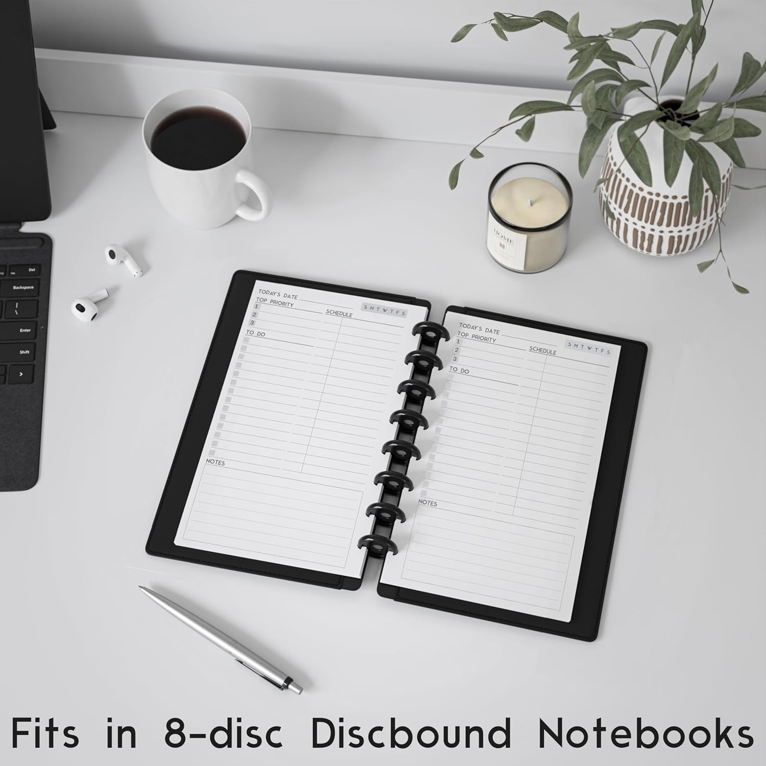Discbound Undated Daily Plan Paper Refill, 120 GSM, 100 Sheets (200 Pages/Days),