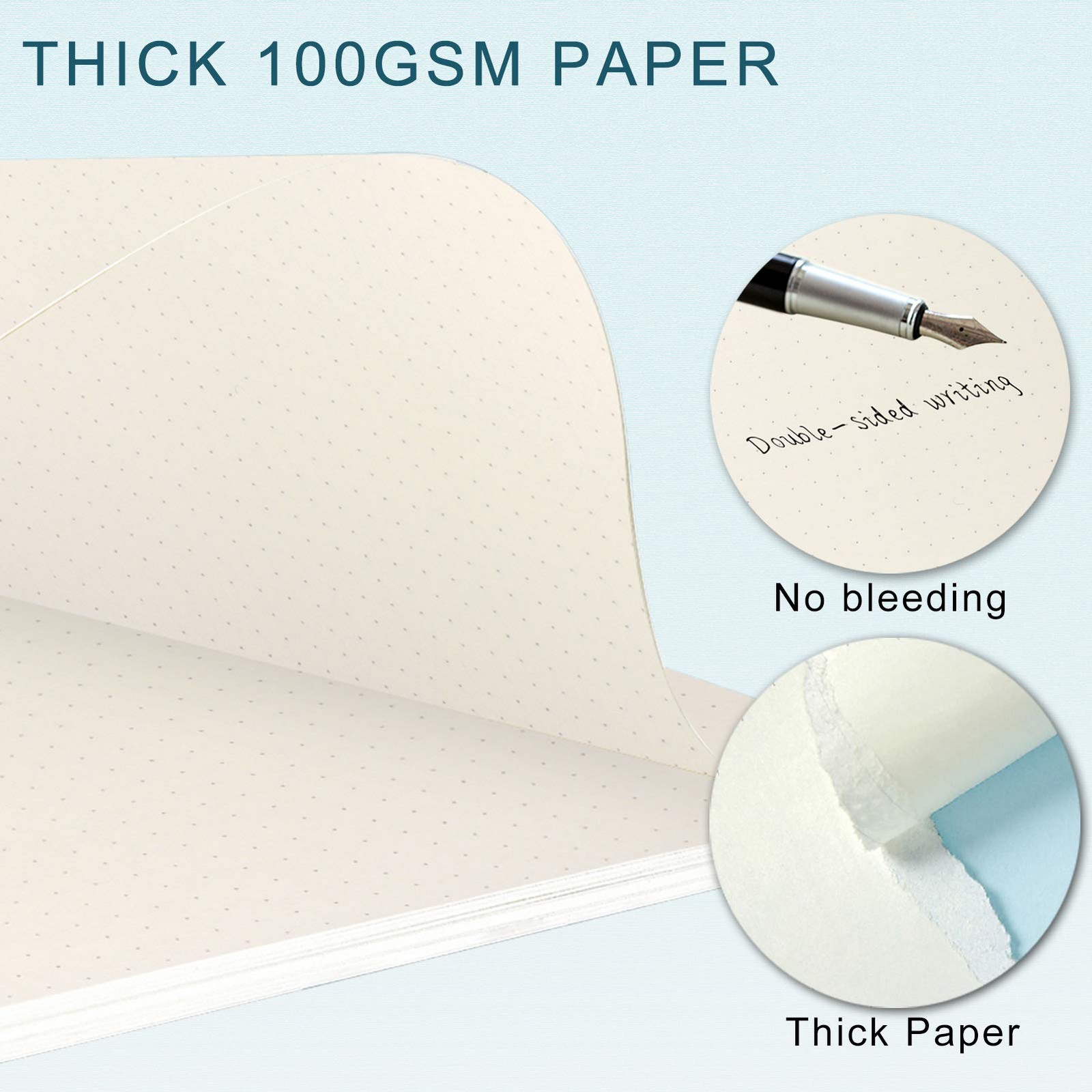 Toplive [3 Pack] A5 Refill Paper – 100GSM Thick 6 Hole 3 Pack, Dot