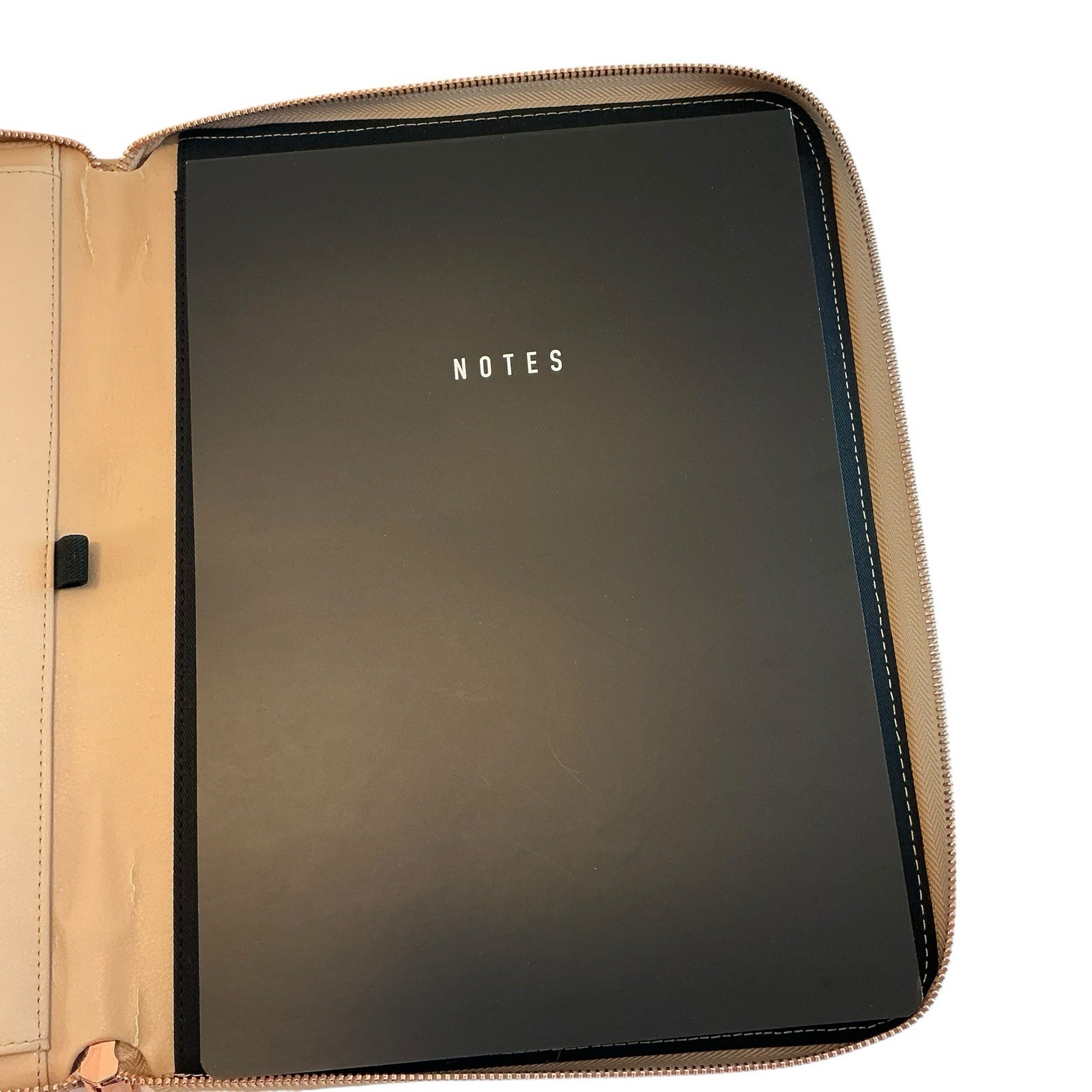 Kikki.K Leather Compendium LATTE, Zip Padfolio, Portfolio Large A4 – 12 x 9.5