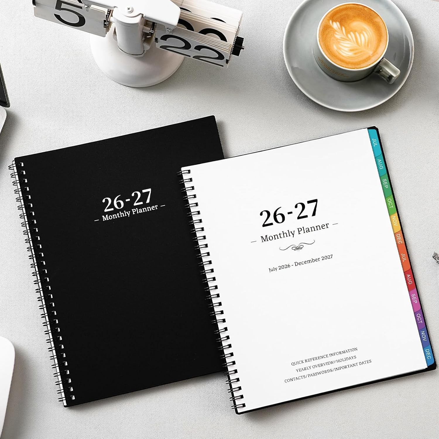 2026-2027 Monthly Planner Academic Calendar Jul 2026 Dec 2027 Tabbed Notebook