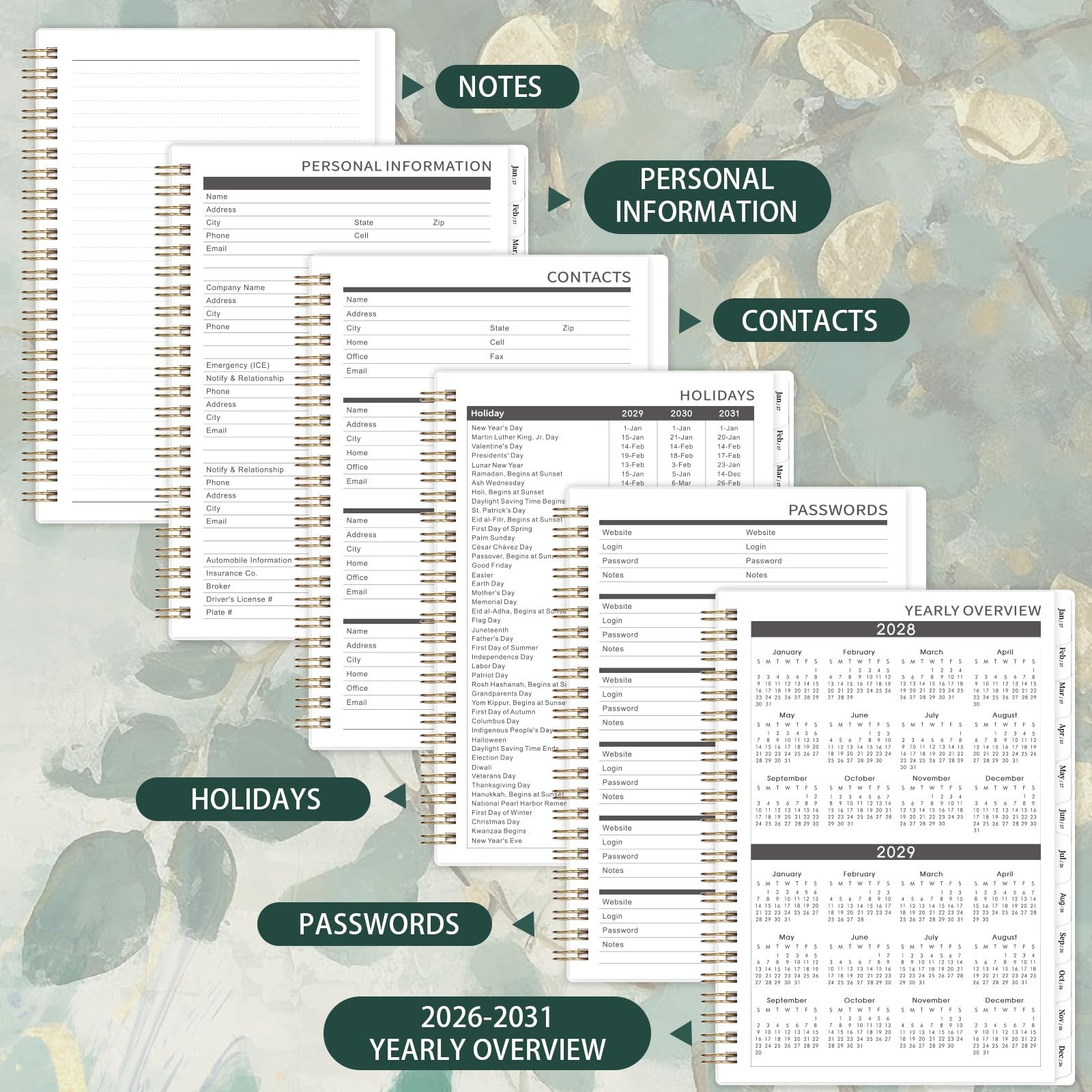 5-Year Monthly Planner 2026-2031, 60-Month Calendar, 6.4″x8.5″, Notes & Pocket