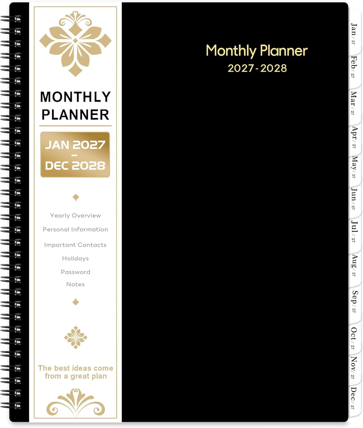2027-2028 Monthly Planner – 2 Year Planner 2027-2028, JAN 2027 – DEC 2028, 9″ X