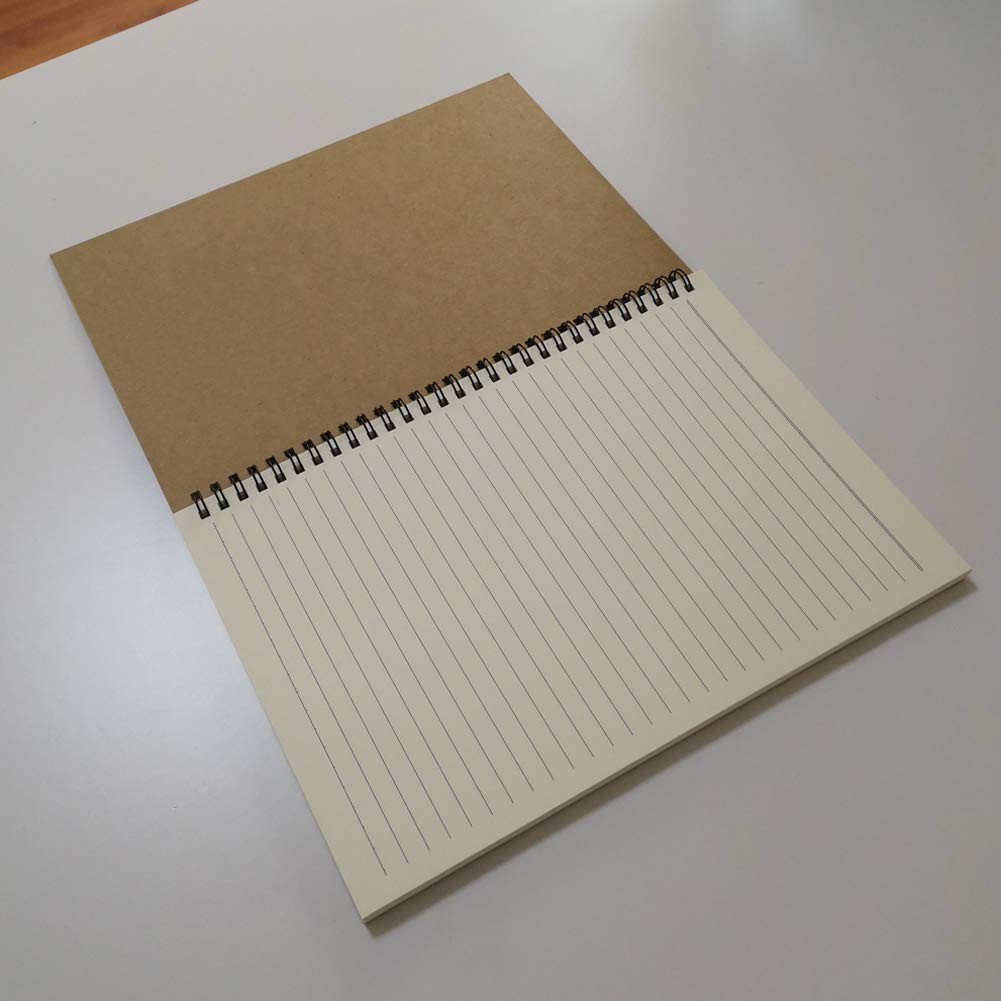 YUREE Spiral Notebook/Spiral Journal Lined, B5 Hard Kraft Cover 1 Pack-Brown