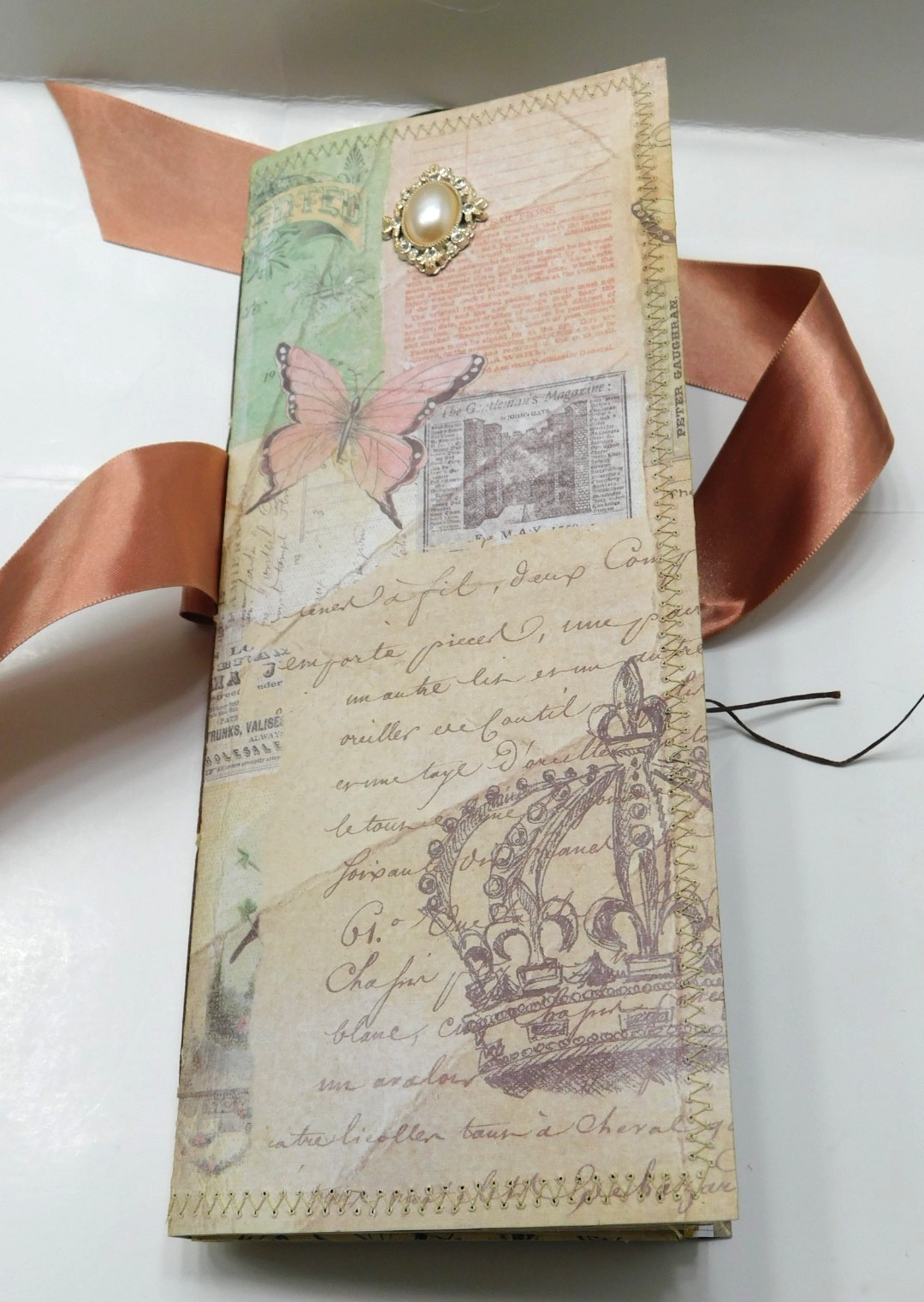 Tall Junk Journal Blank Diary Travelers Notebook 116 Page Vintage Style K