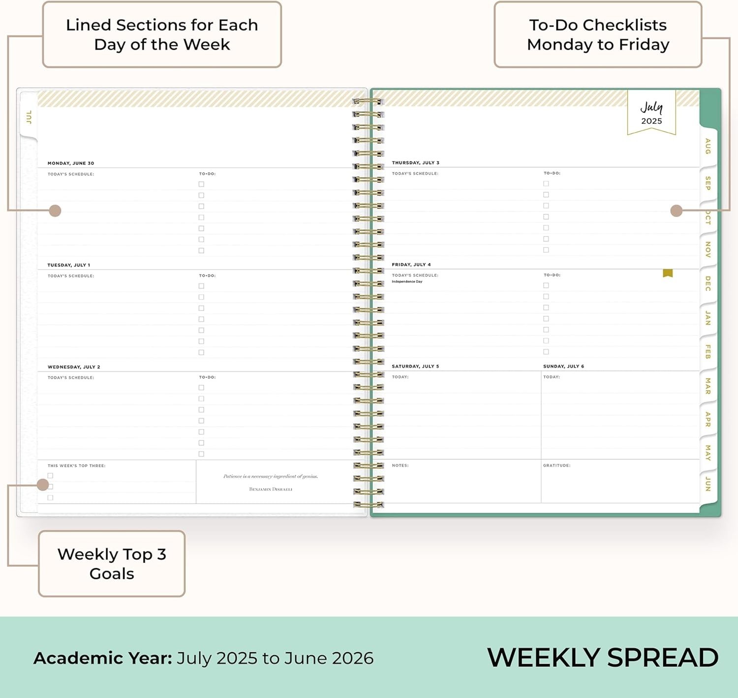 Blue Sky Day Designer 2025-2026 Academic Planner 8.5×11 Palms 2 Pack