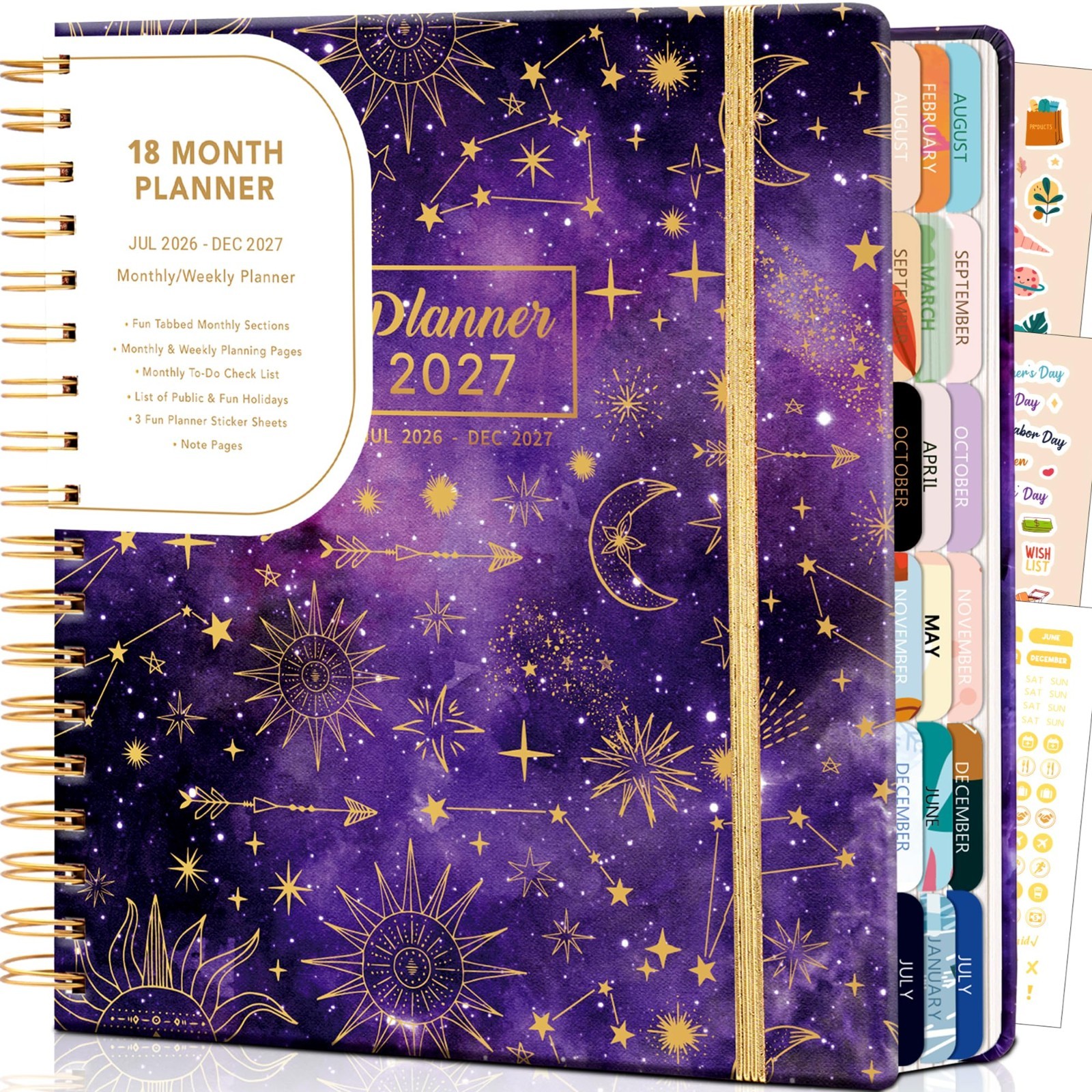 2026-2027 Planner – 18 Month Weekly & Monthly Calendar, Spiral Bound, Hardcover,