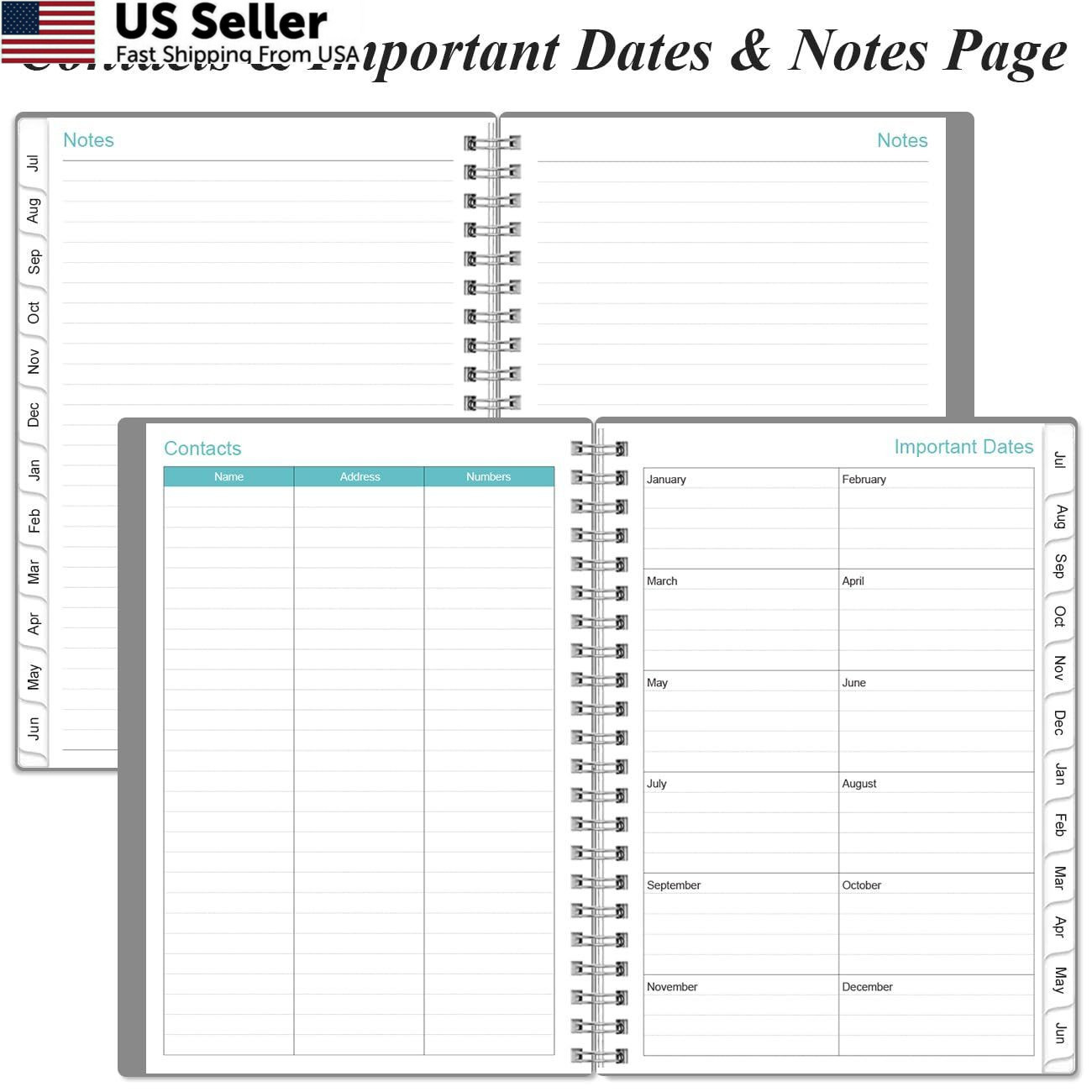 2026-2027 Planner – from July 2026 – 6.4″ x 8.5″, Grey-E